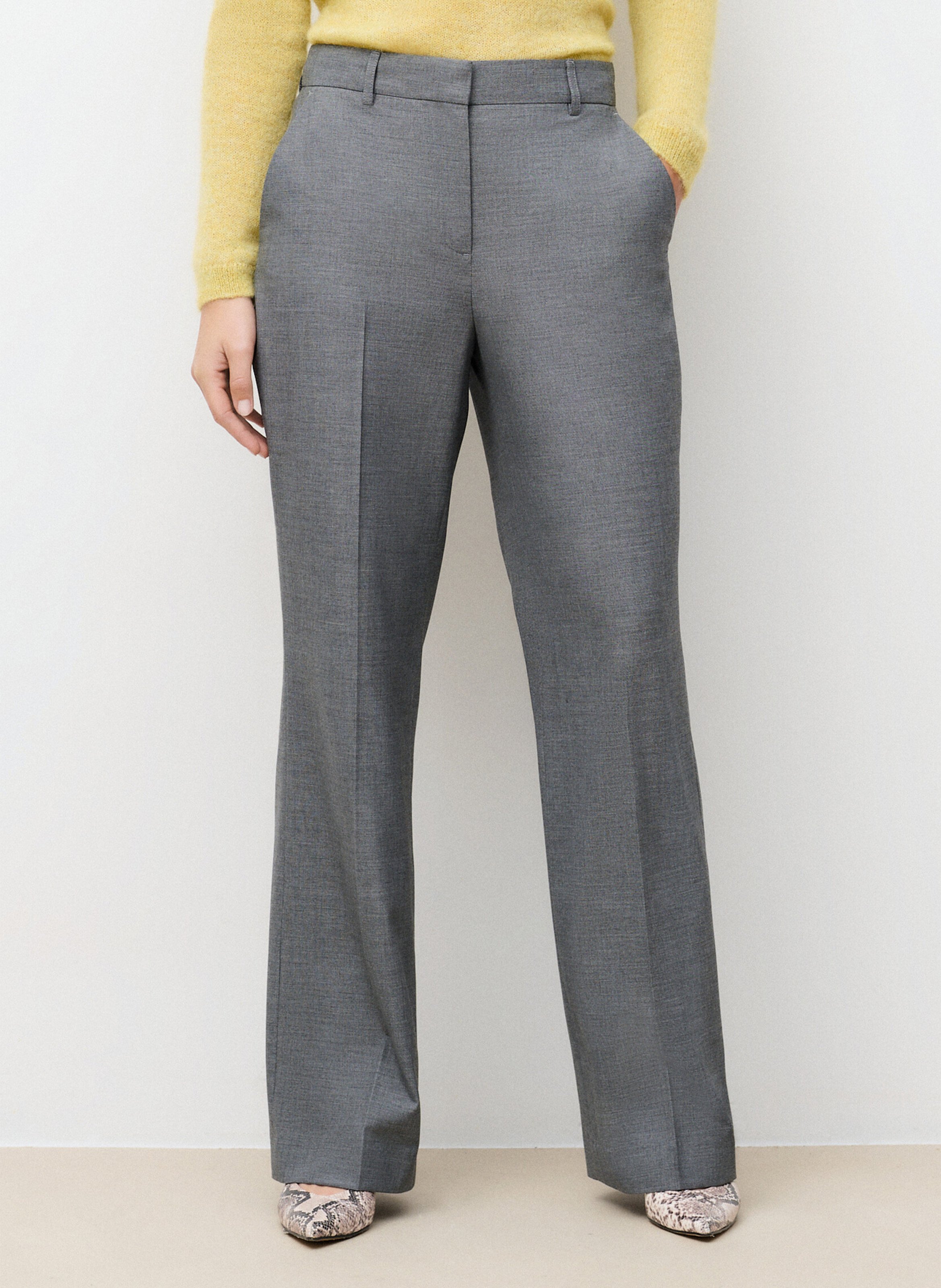 Rechte broek met halfhoge taille CAROLL Wit