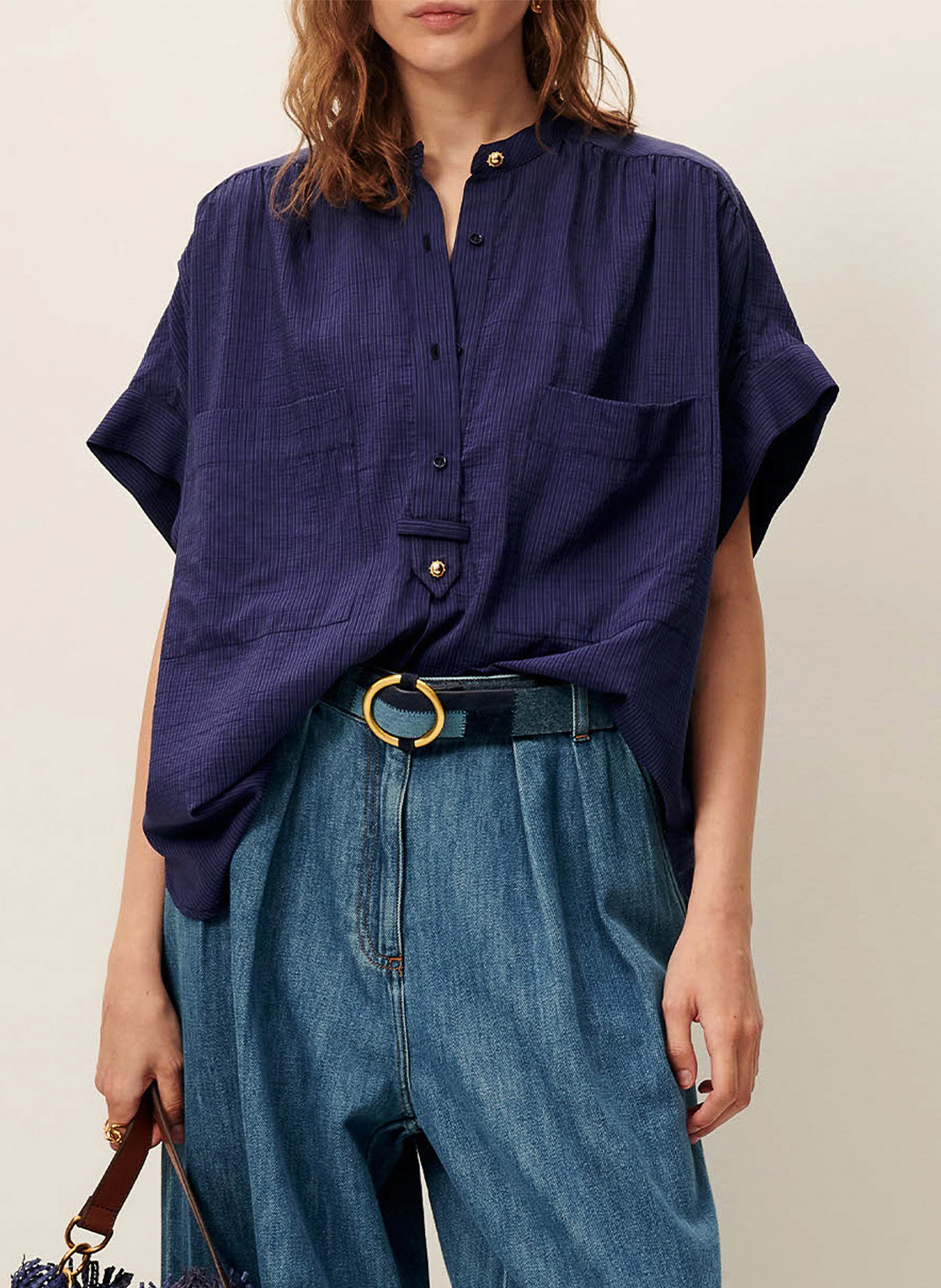 Chemise col rond rayée SESSUN