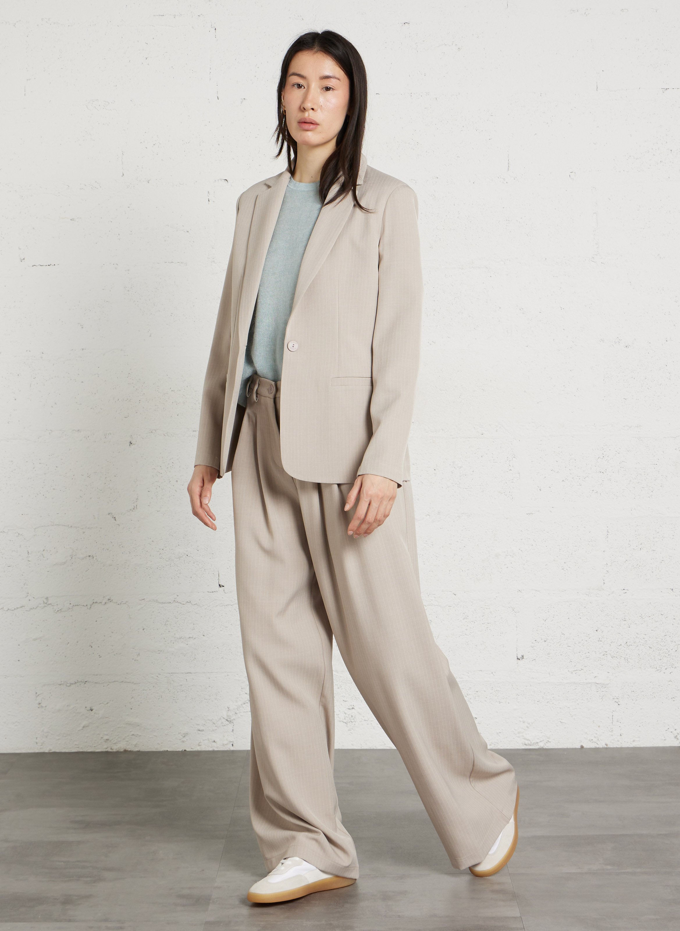 Pull col rond en mohair mélangé MAISON 123 Bleu