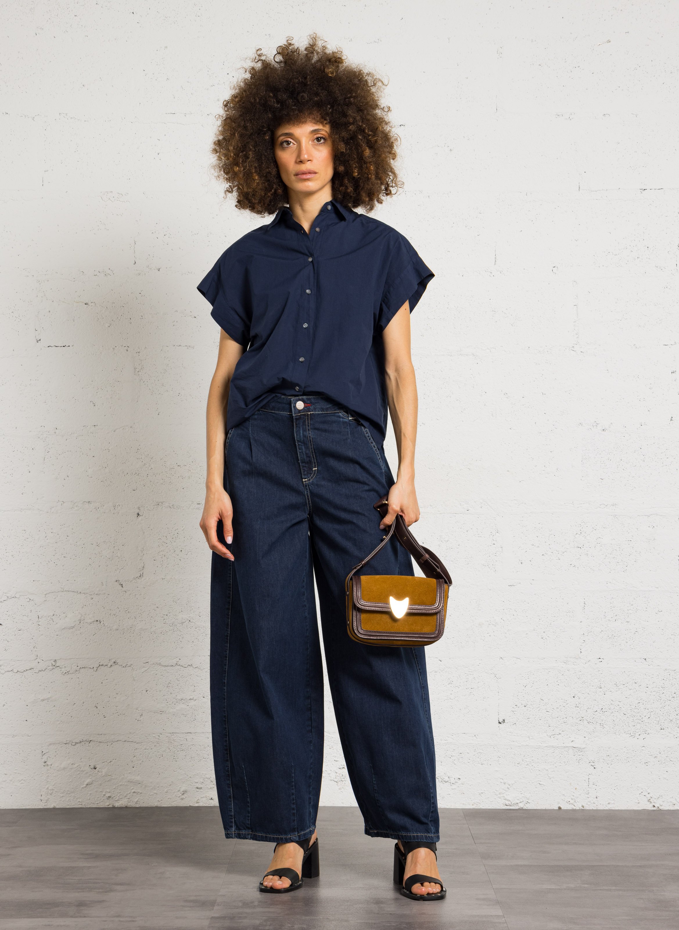 Sac bandoulière en cuir MAISON 123 Beige