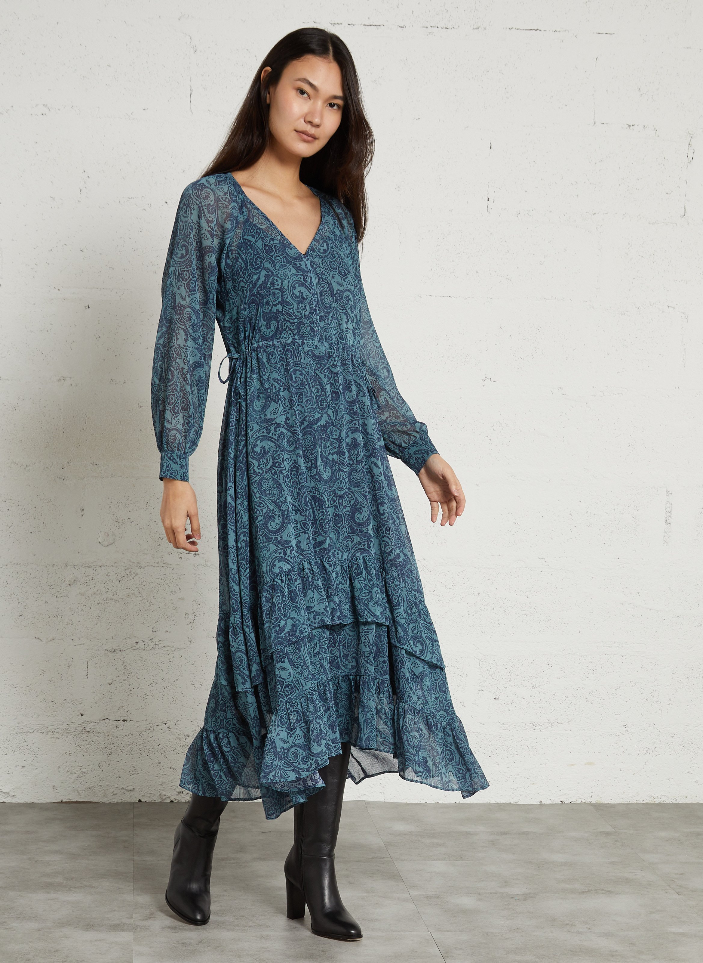 Hohe Lederstiefel mit Absatz COSMOPARIS Schwarz