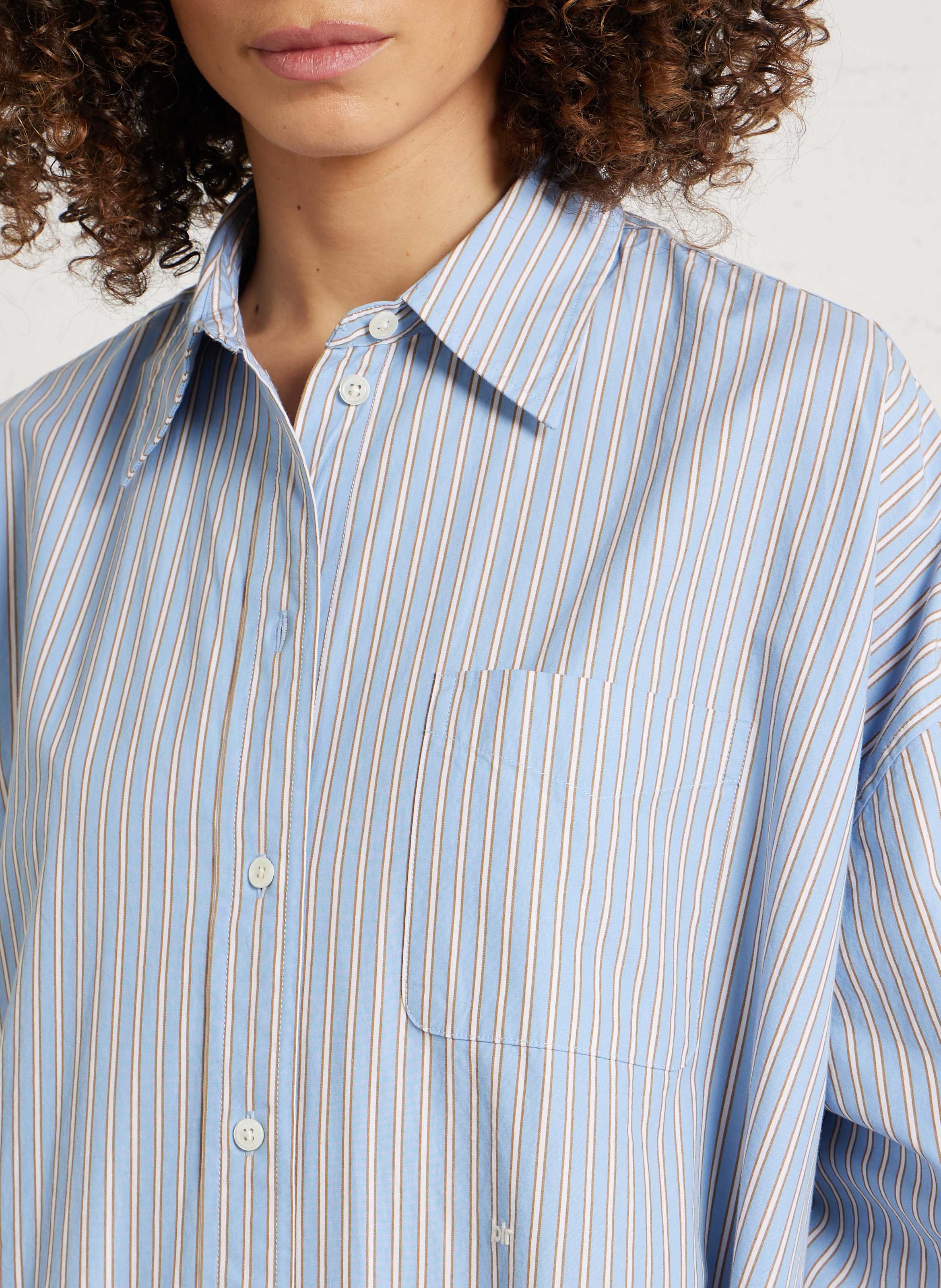 Gestreepte, katoenen overhemdjurk met klassieke kraag BELLEROSE Gestreepte