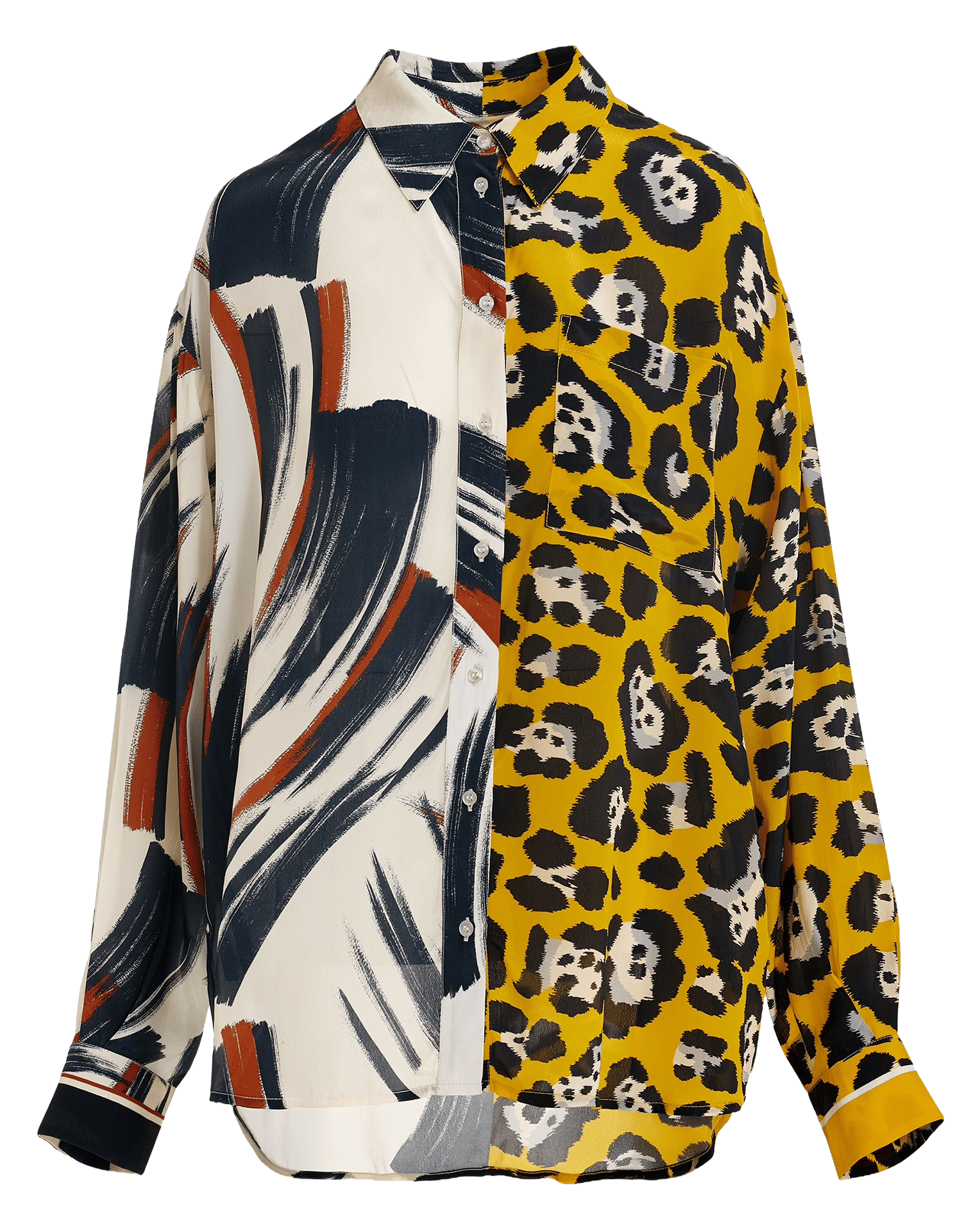 Gerade geschnittenes Hemd mit klassischem Kragen und Print ESSENTIEL ANTWERP Mehrfarbig