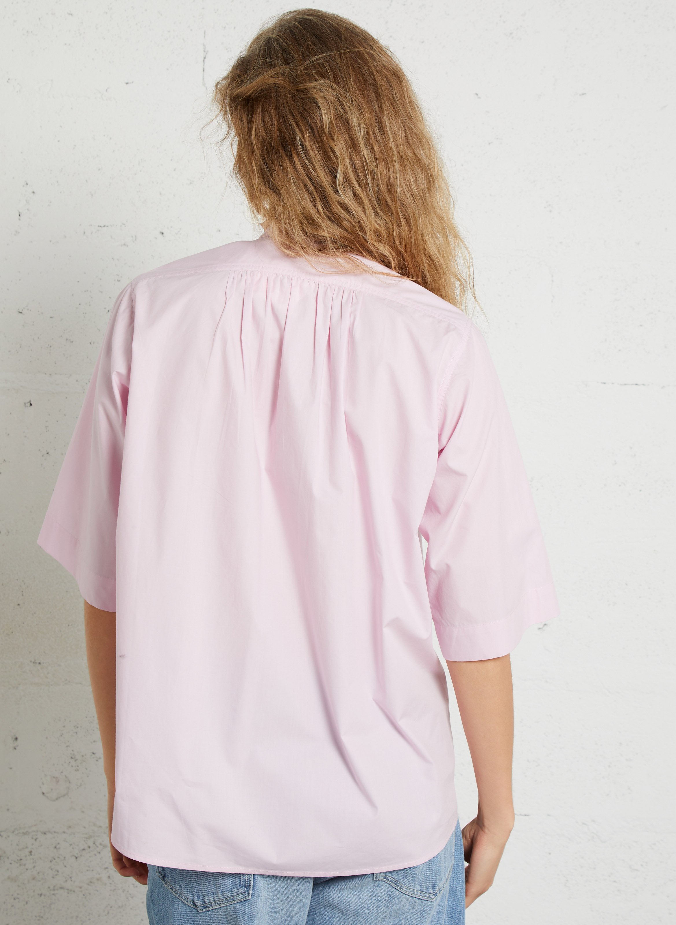 Round neck frilled blouse LAURENCE BRAS Pink