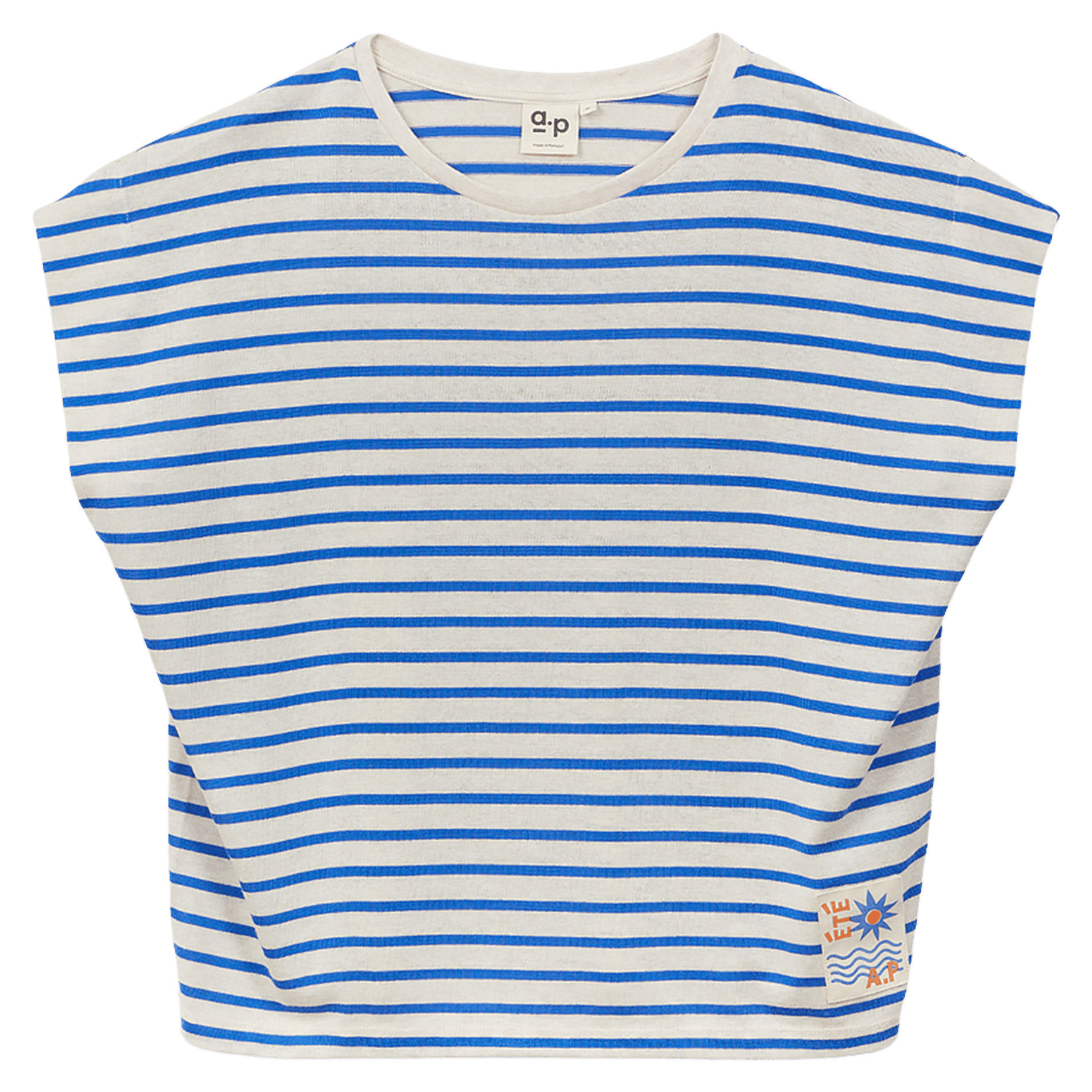 Ärmelloses gestreiftes T-Shirt. A.P