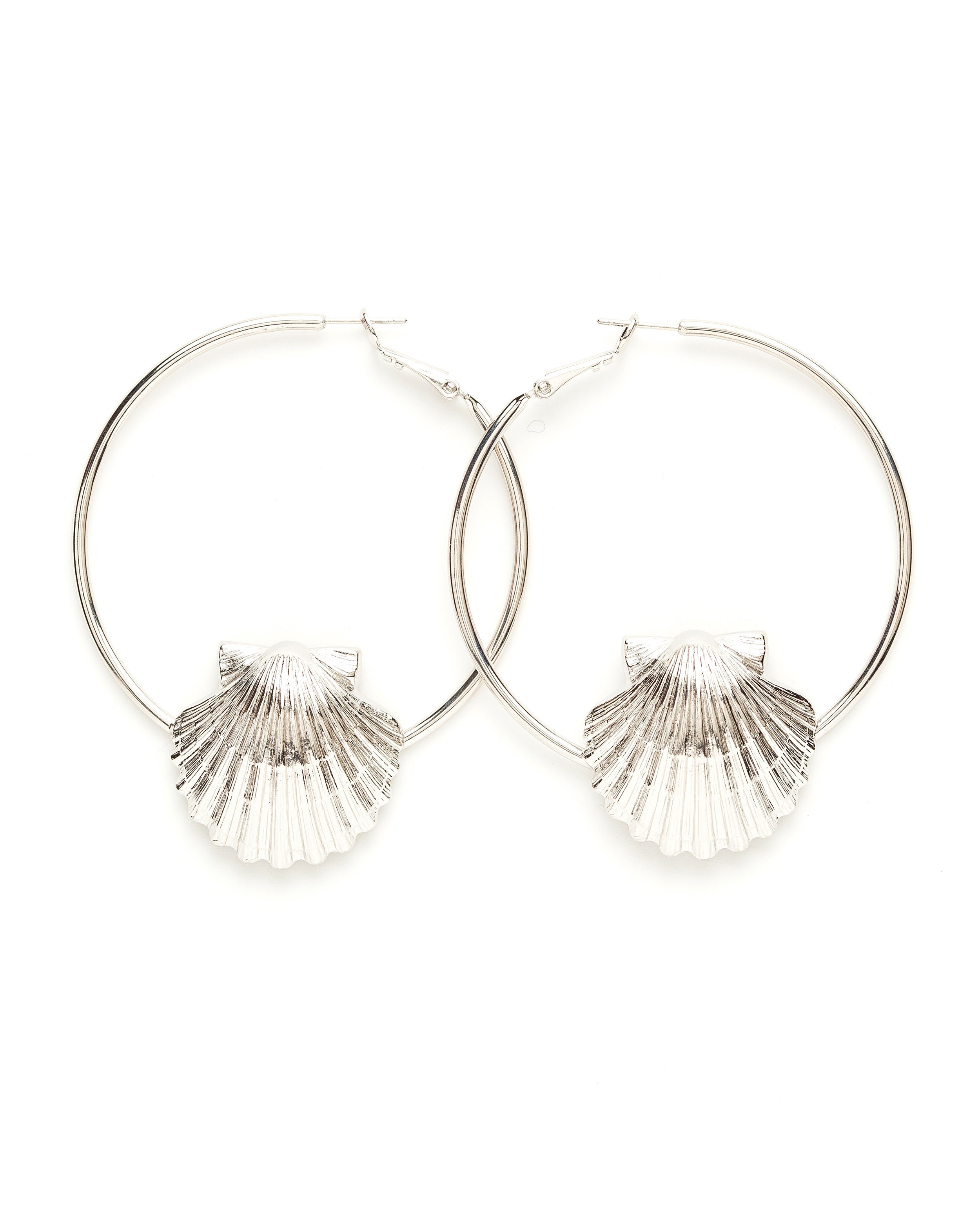 Gold-plated seashell hoop earrings MONSIEUR SIMONE Silver