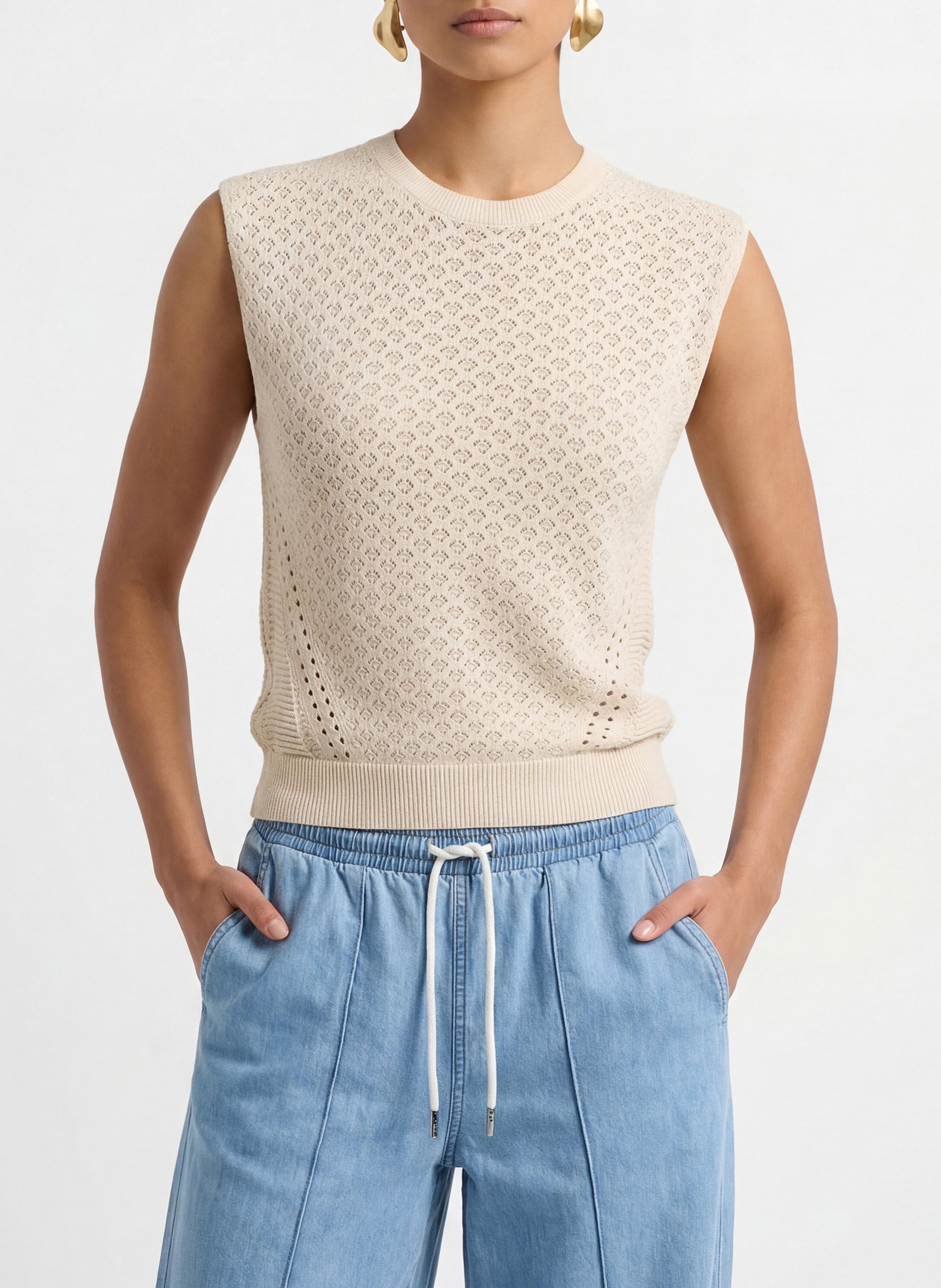 Pull droit col rond KOOKAI Blanc