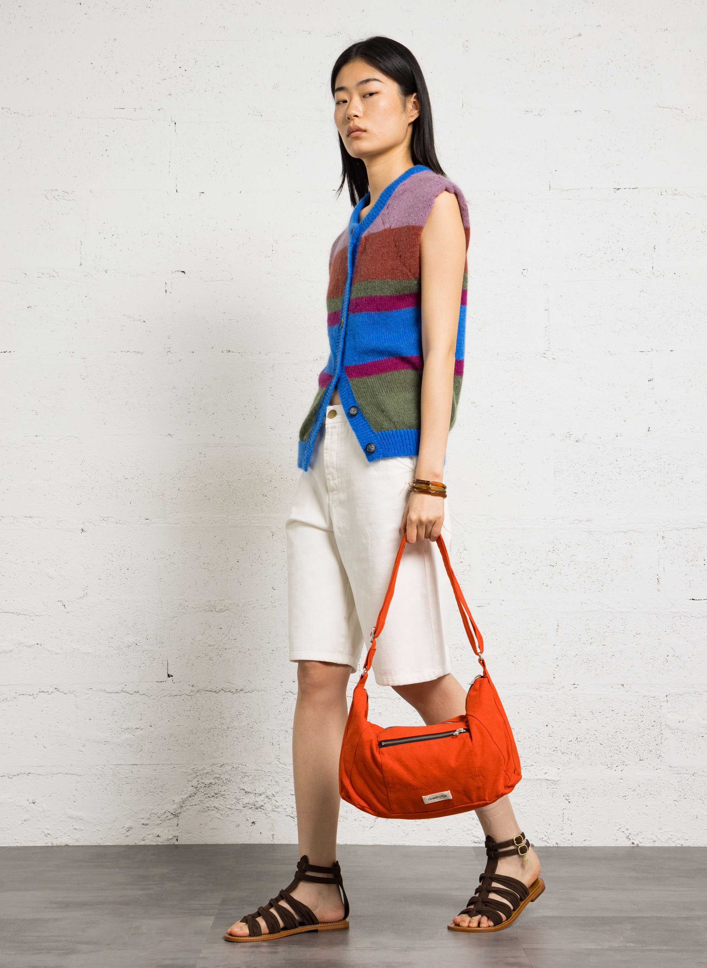 Denim shoulder bag RIVEDROITE PARIS Red