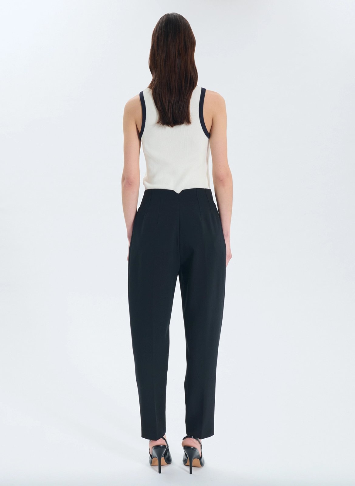 Bandplooibroek met hoge taille ZAPA Zwart