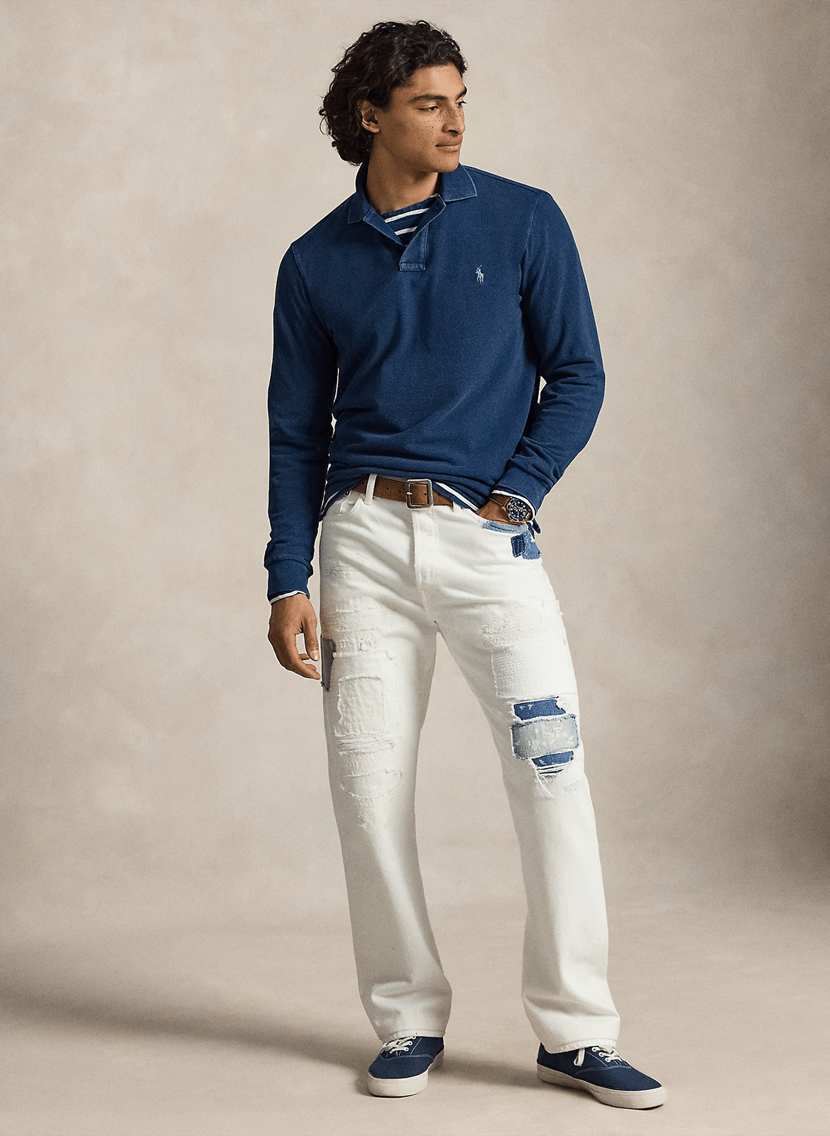 Slimfit-Poloshirt aus Baumwolle POLO RALPH LAUREN Blau