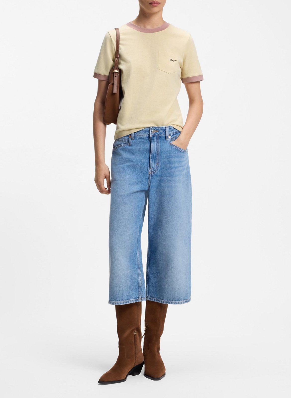 Camiliday round-neck sleeveless cotton top BOSS Yellow