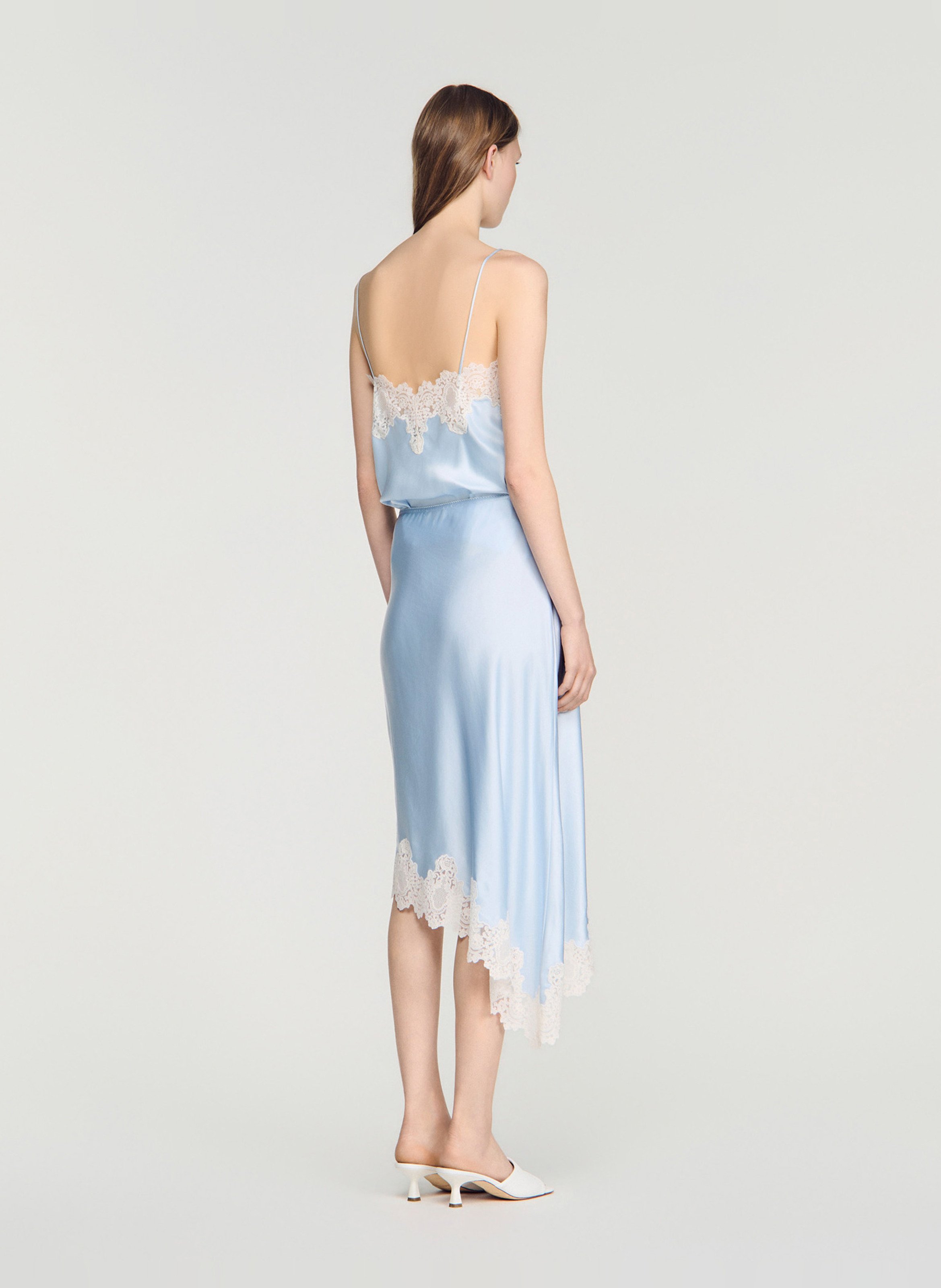 Asymmetrische, halflange rok SANDRO Blauw