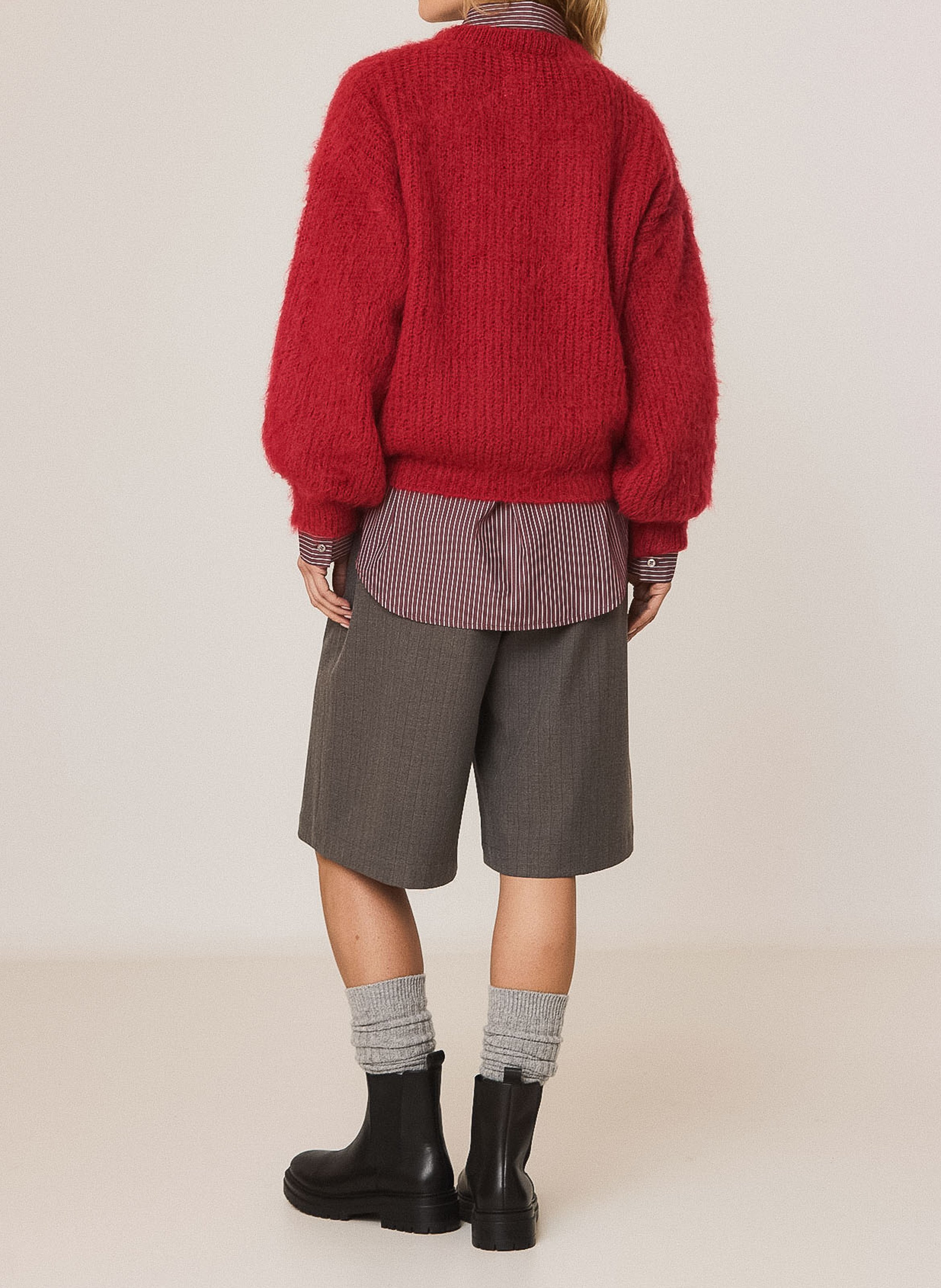 Round-neck oversized sweater INDI & COLD Red
