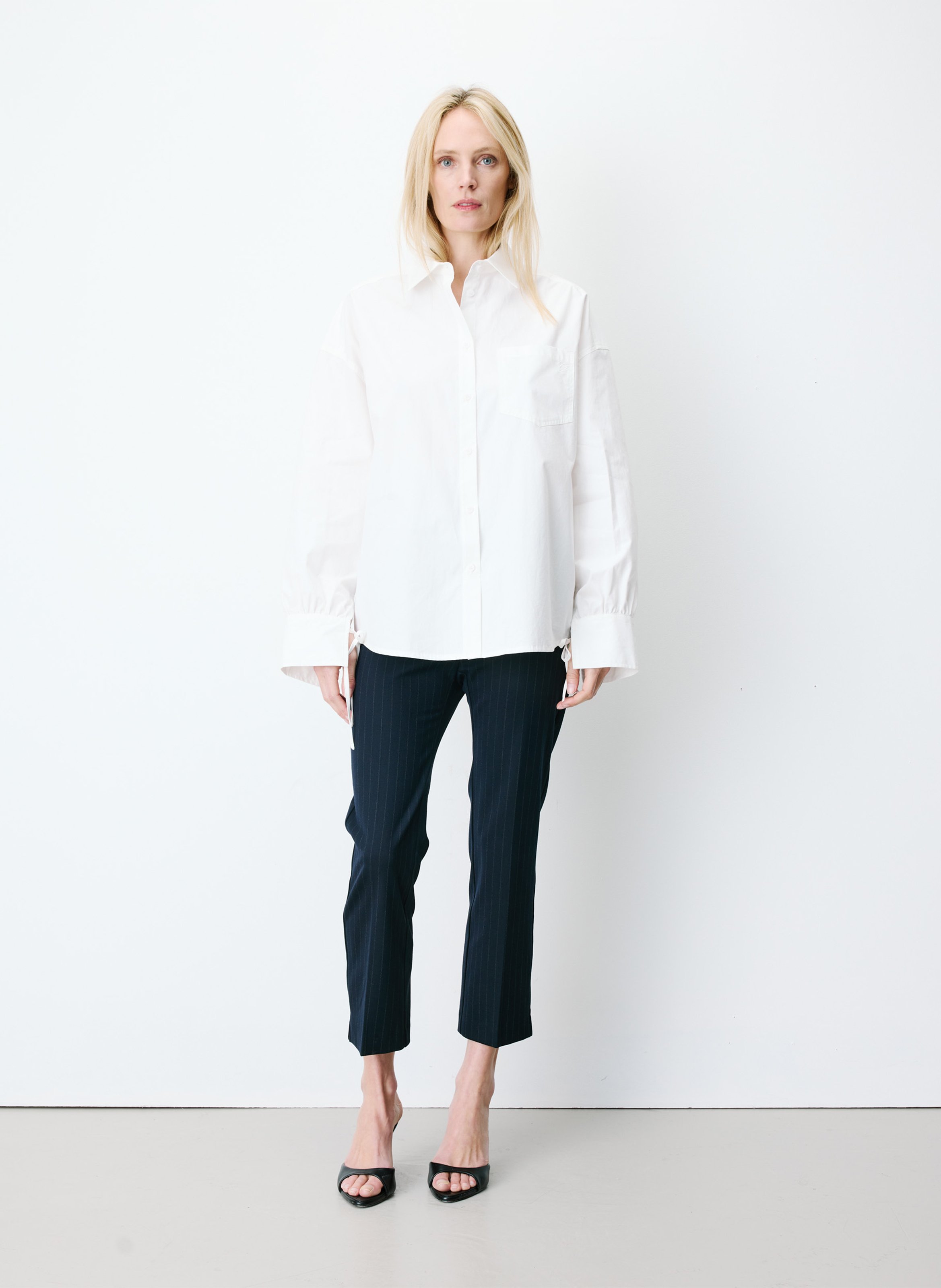 Chemise droite col classique en coton GRACE ET MILA Blanc