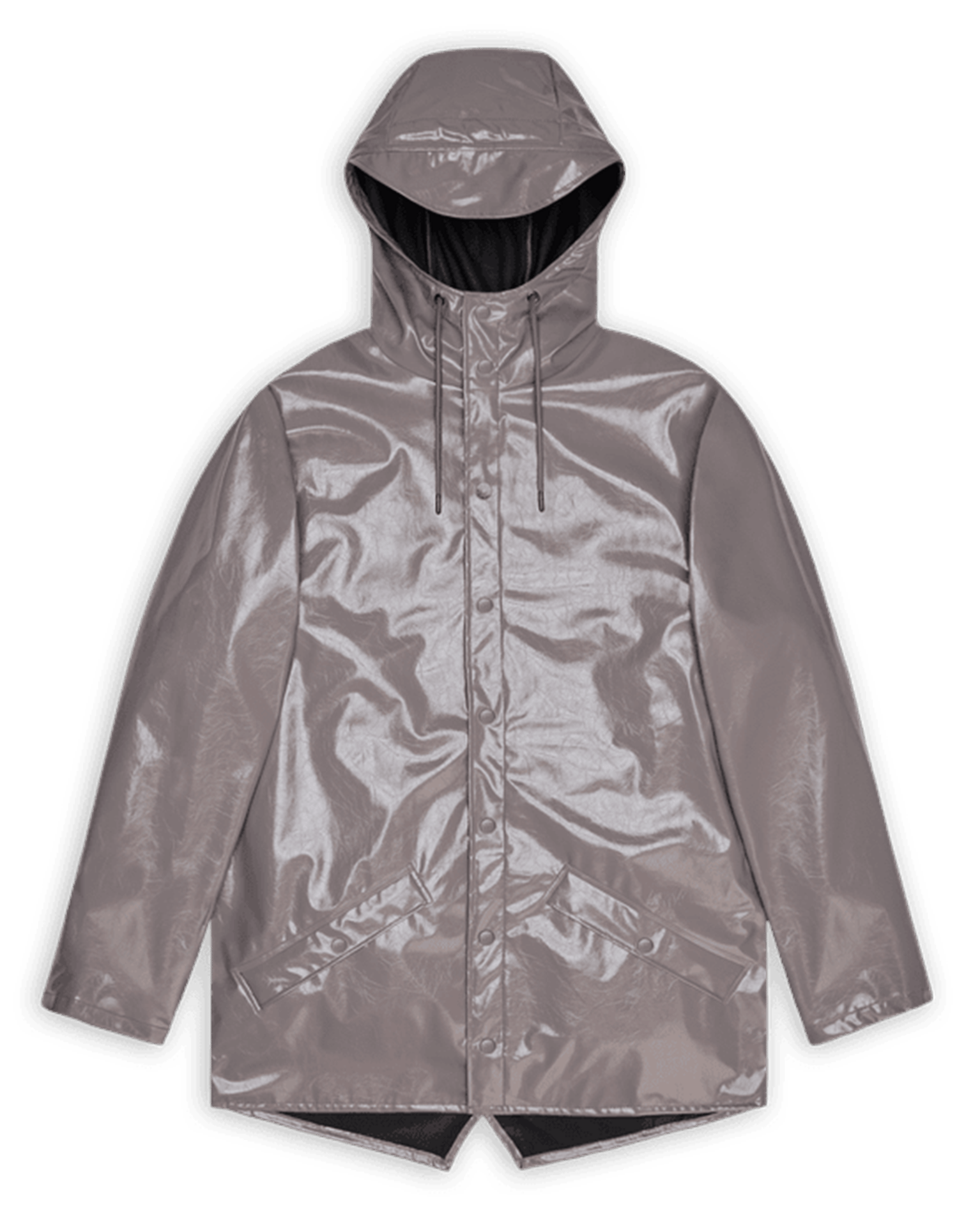 Jas met opstaande kraag en metallic capuchon RAINS Beige