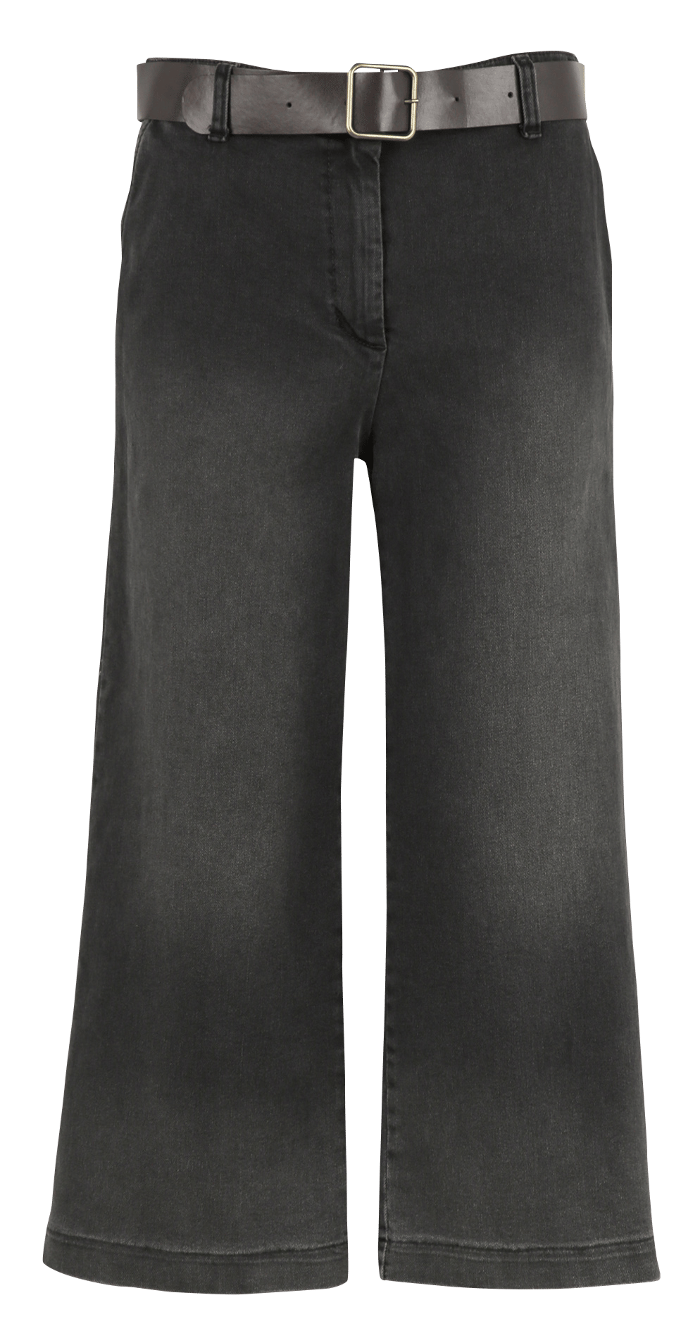 Weit geschnittene cropped Jeans aus Baumwollmischgewebe PLEASE Schwarz