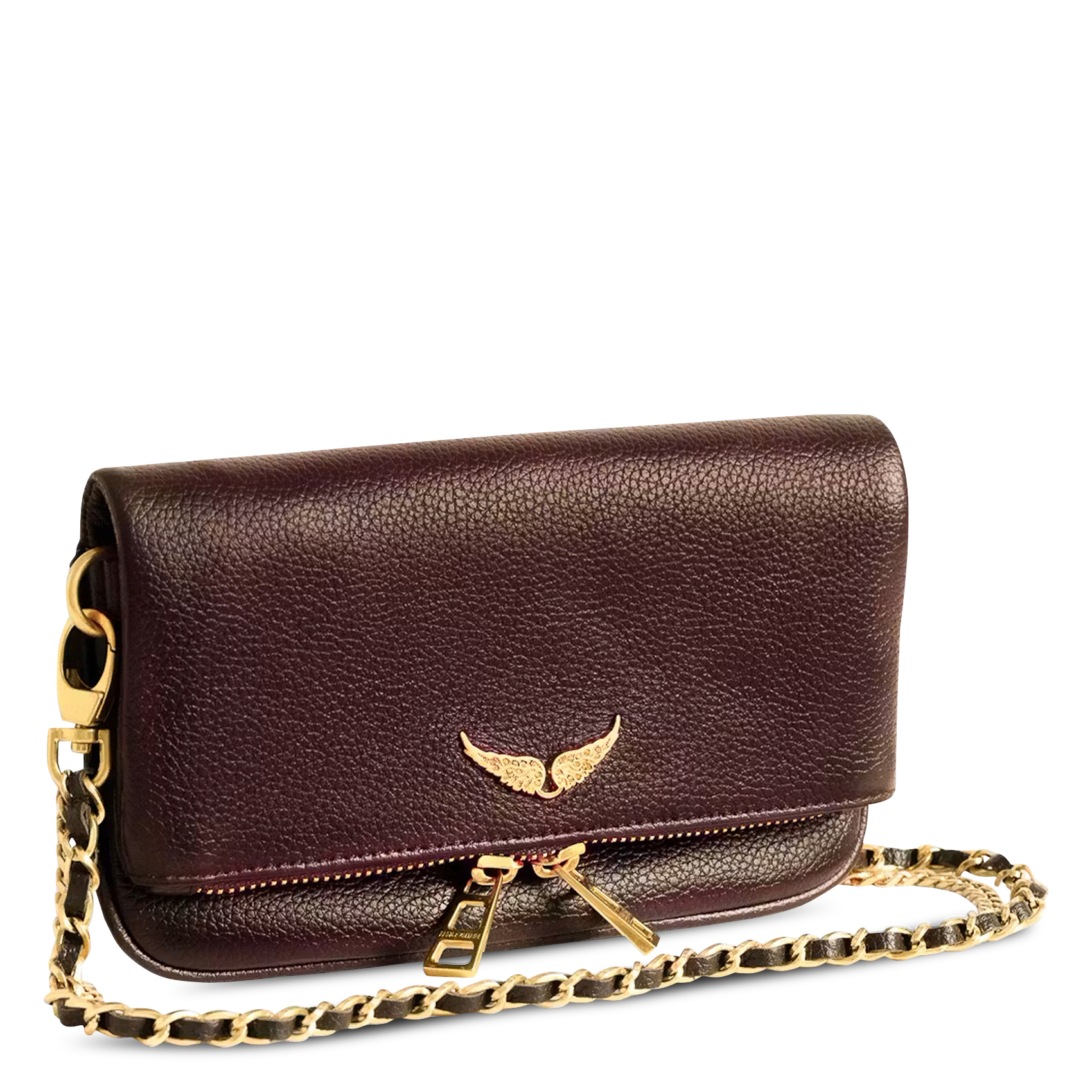 Pochette à rabat bandoulière en cuir ZADIG&VOLTAIRE Violet