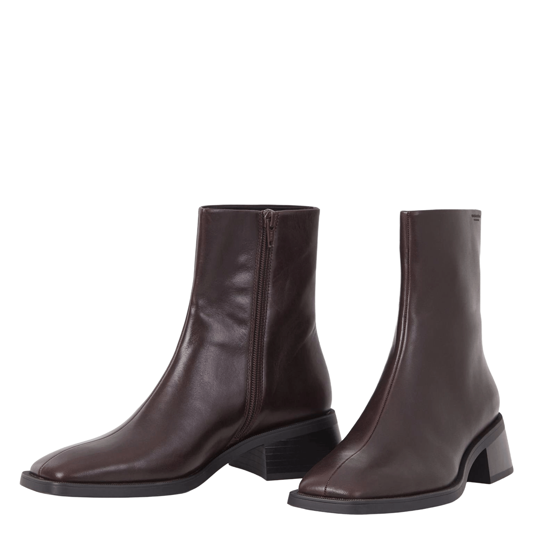 Square-toe leather ankle boots VAGABOND Brown