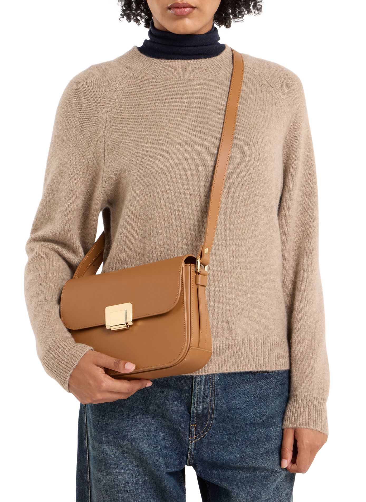 Flora leather shoulder bag SAISON 1865 Brown