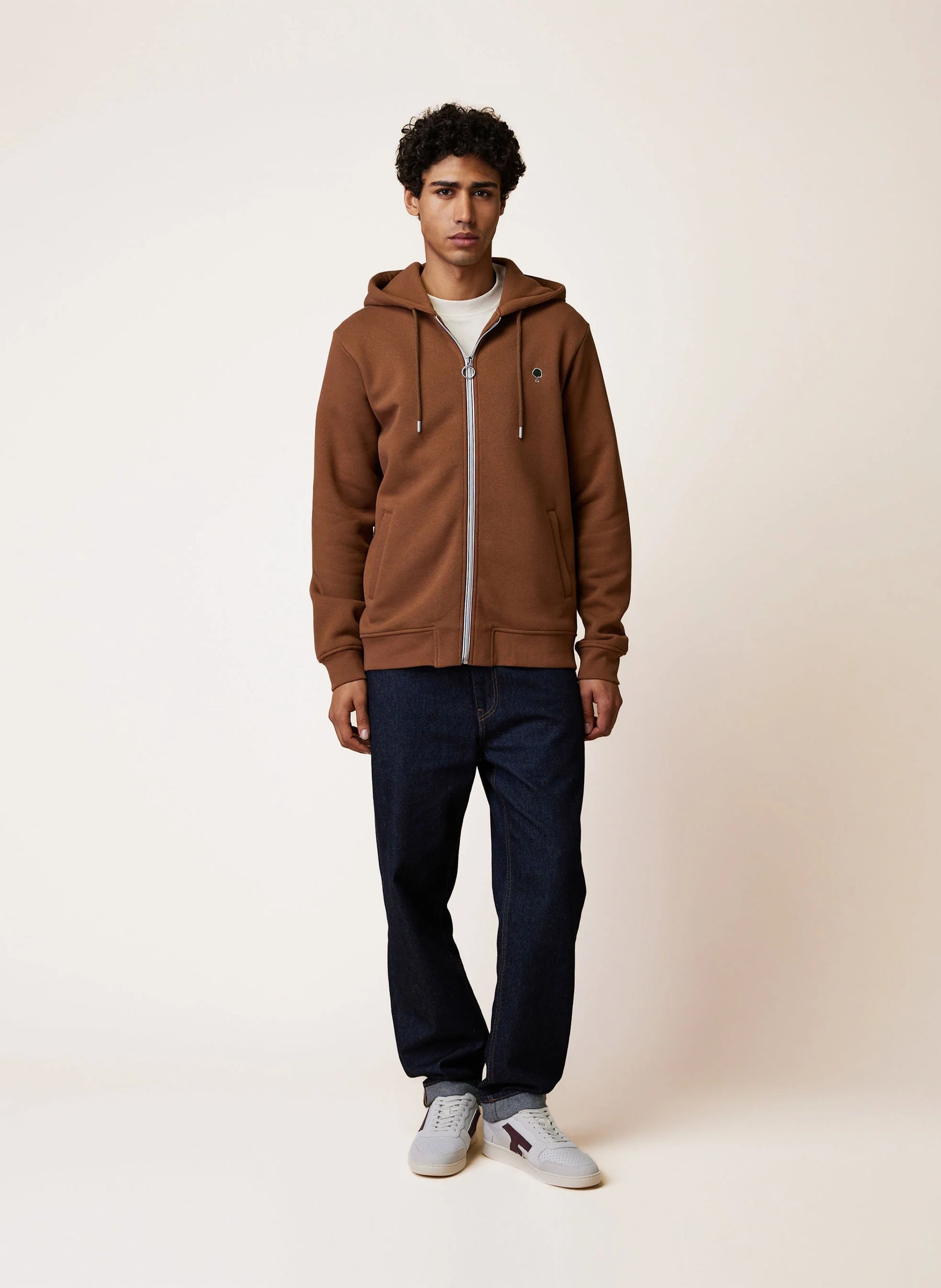 Sweatshirt aus Baumwoll-Mix mit Reißverschluss FAGUO Braun