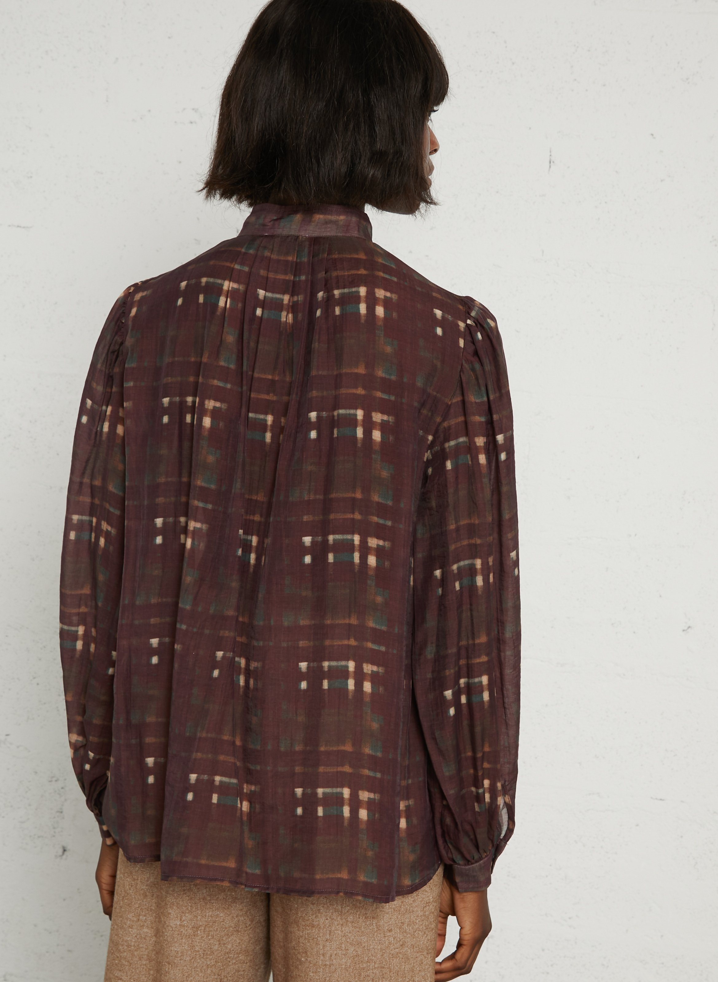 Bluse mit Rundhalsausschnitt THE KORNER Braun