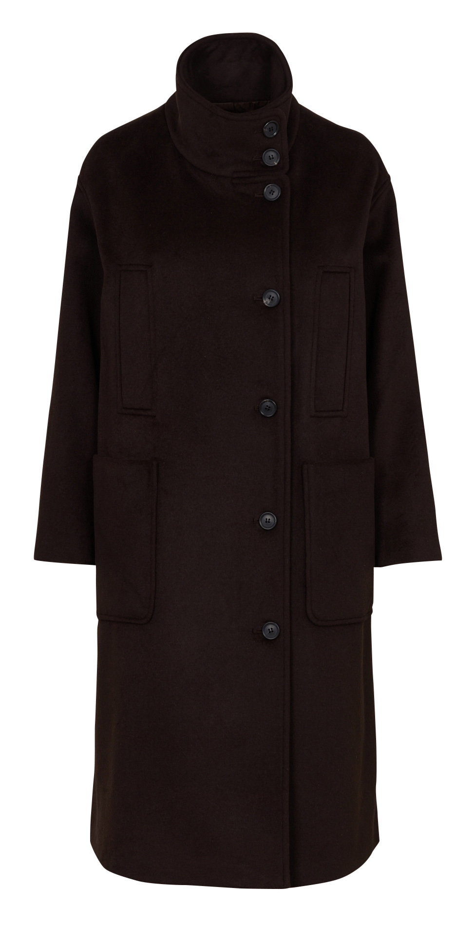 Straight coat in mixed recycled wool LA FEE MARABOUTEE Brown