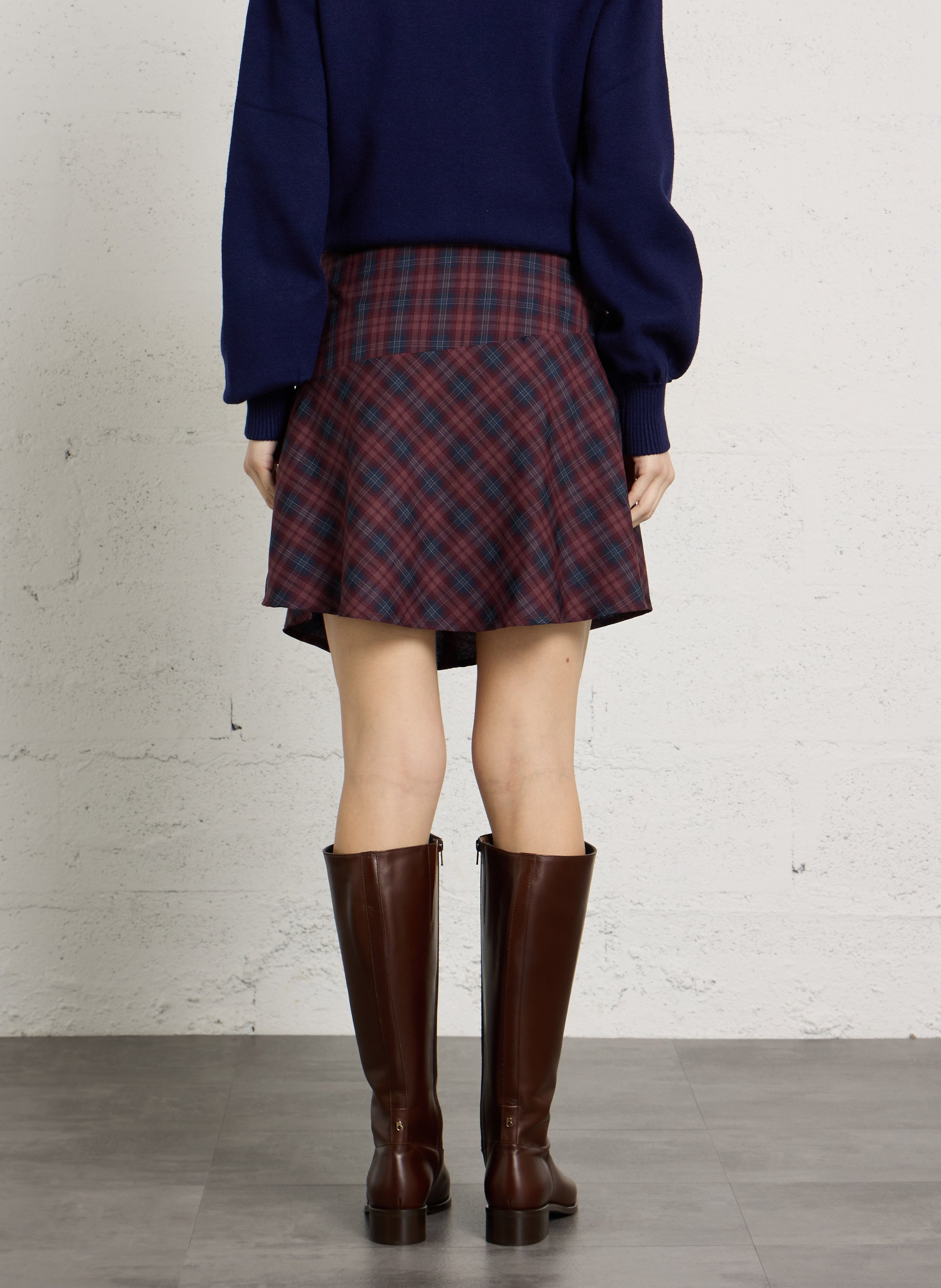 Checked print mini skirt NEVER FULLY DRESSED Purple