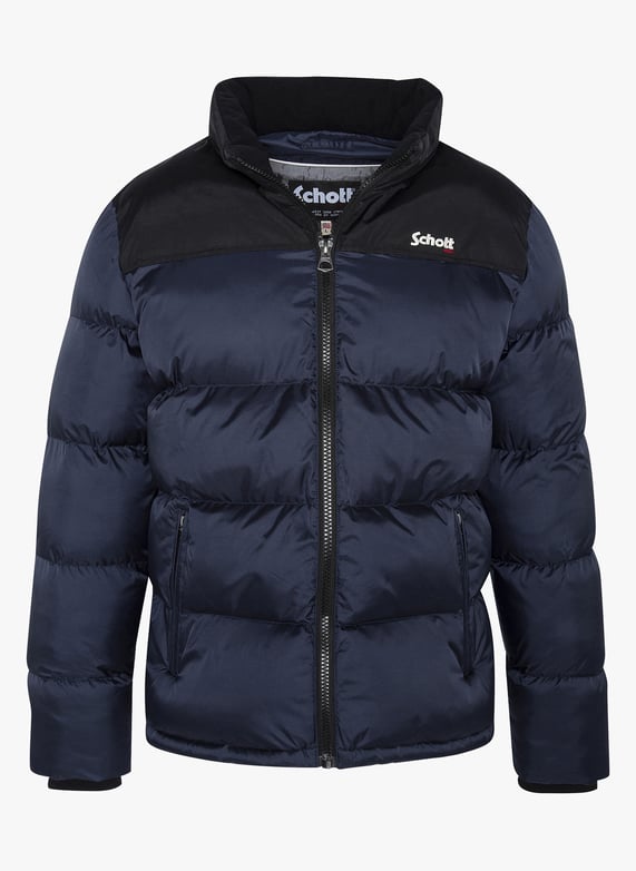 Doudoune col montant Navy Schott Homme Place des Tendances