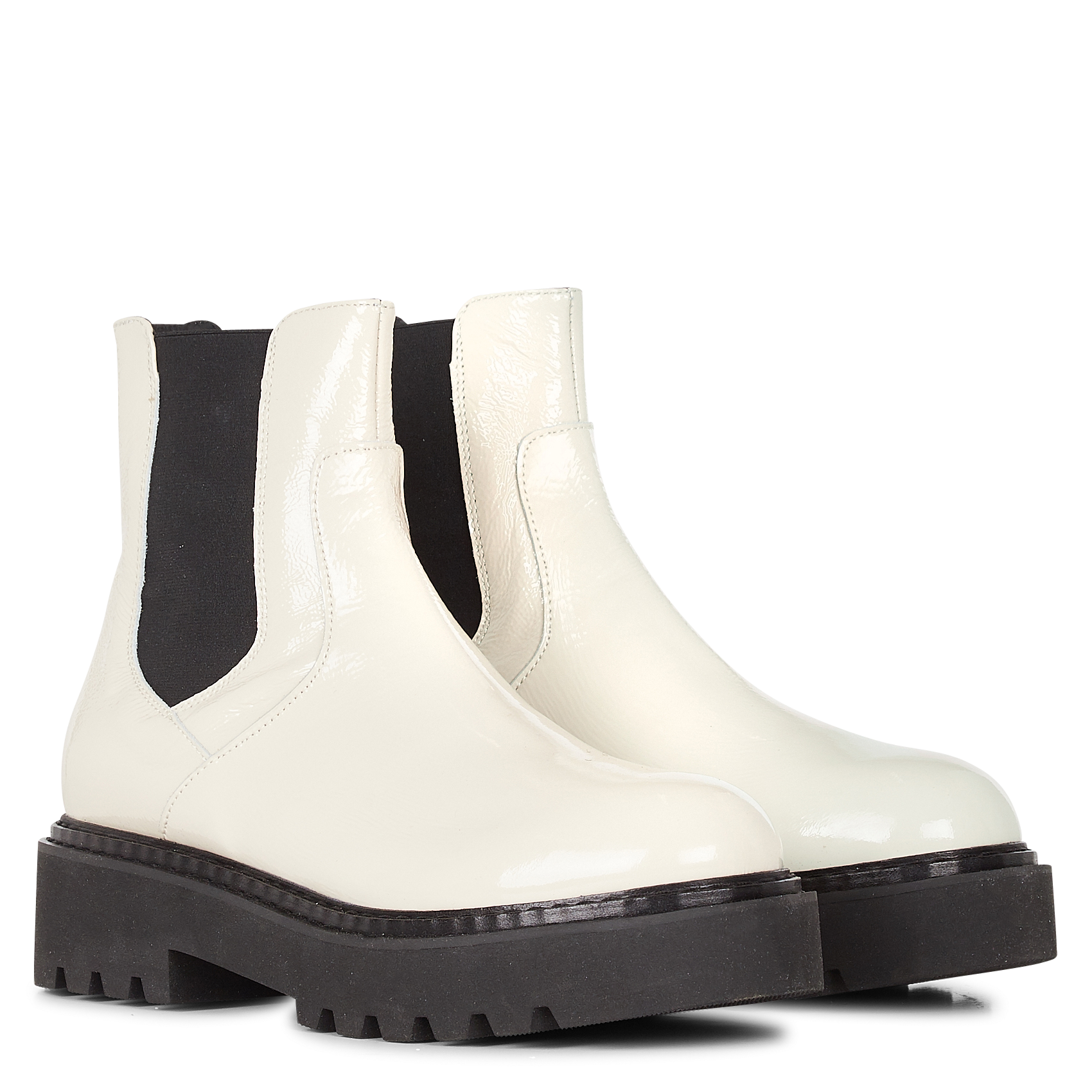 albie ecru leather chunky chelsea boots