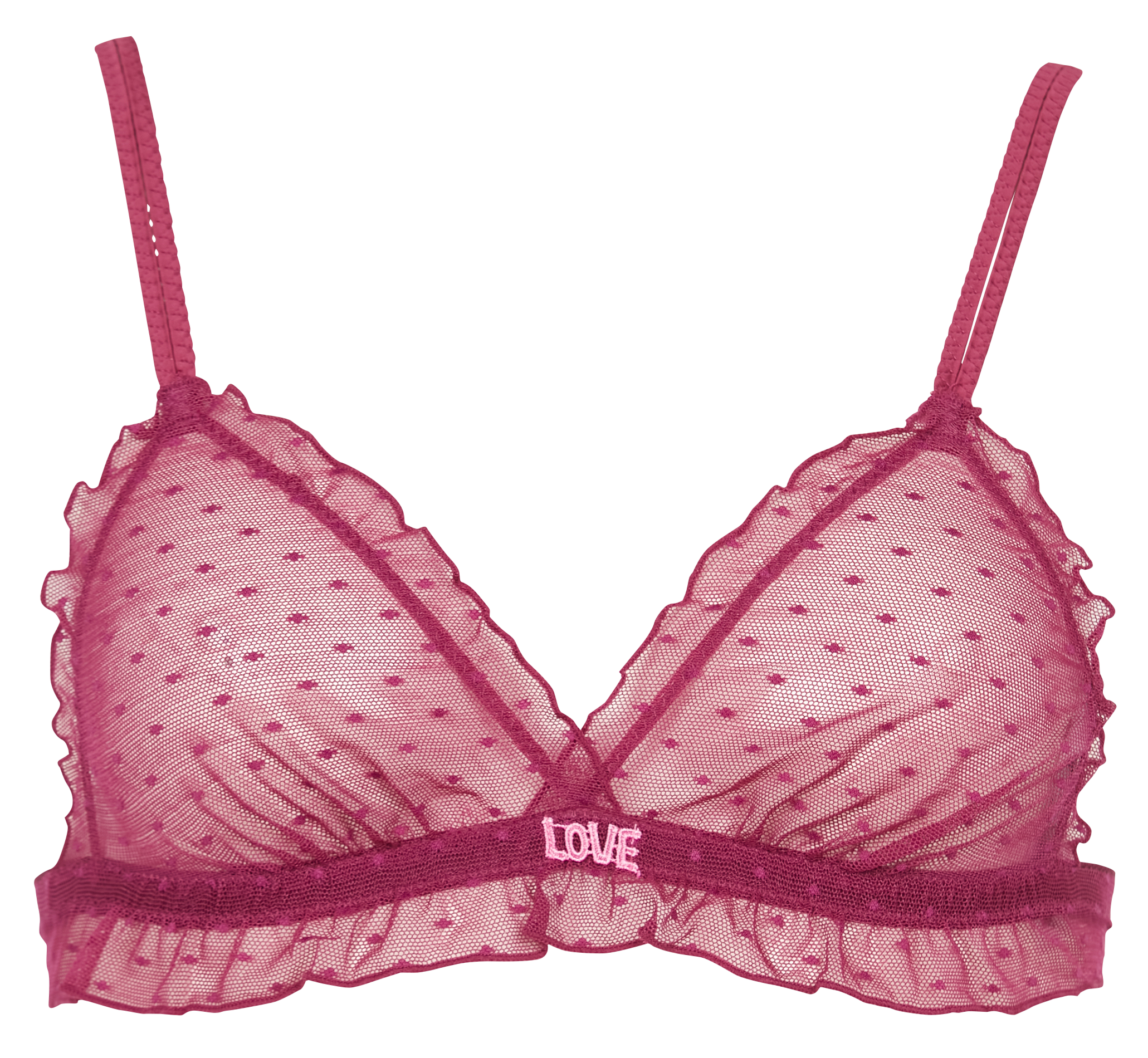 Bralette triangle à volants LOVE STORIES Rouge