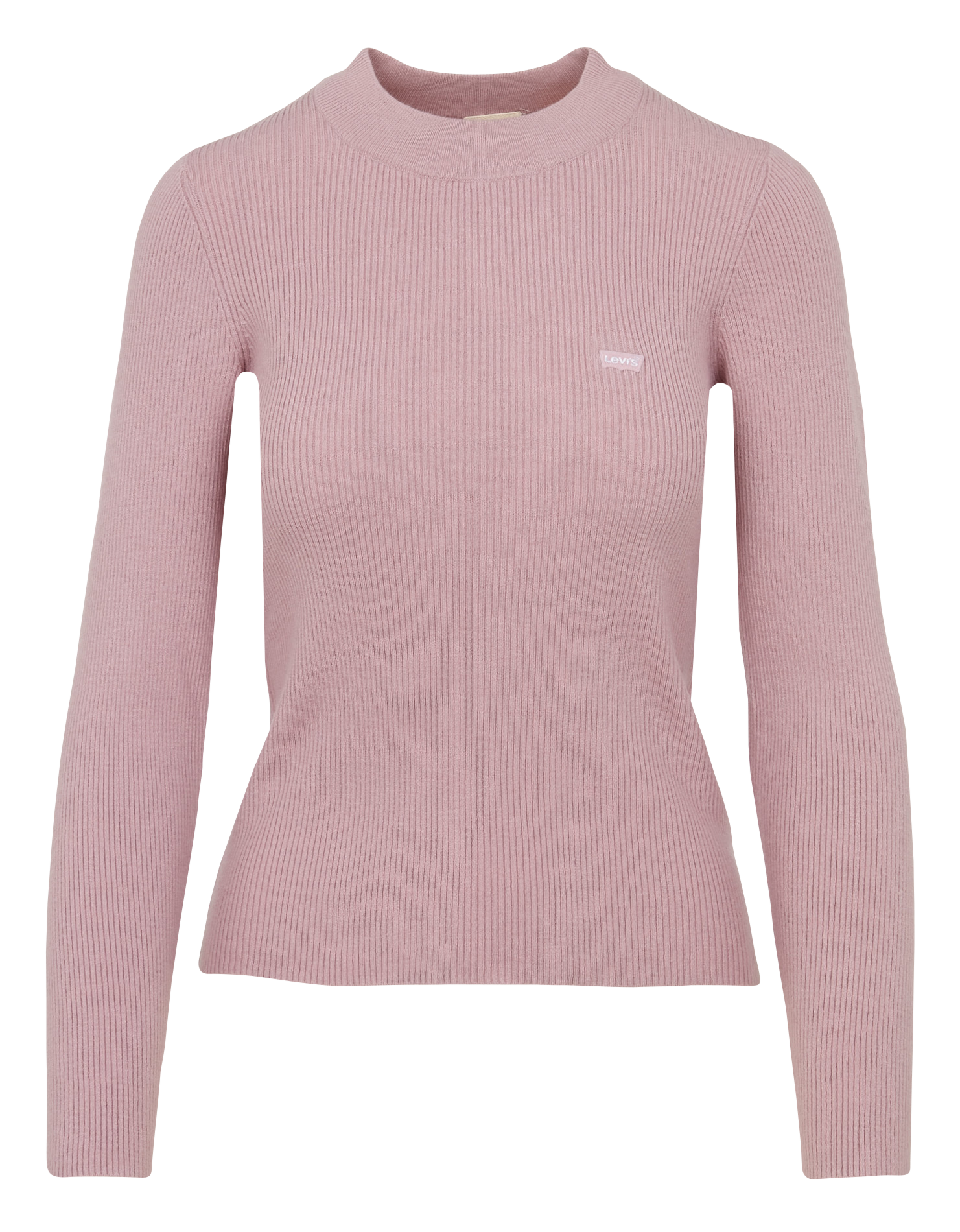 Rundhalspullover aus Rippstrick Blau