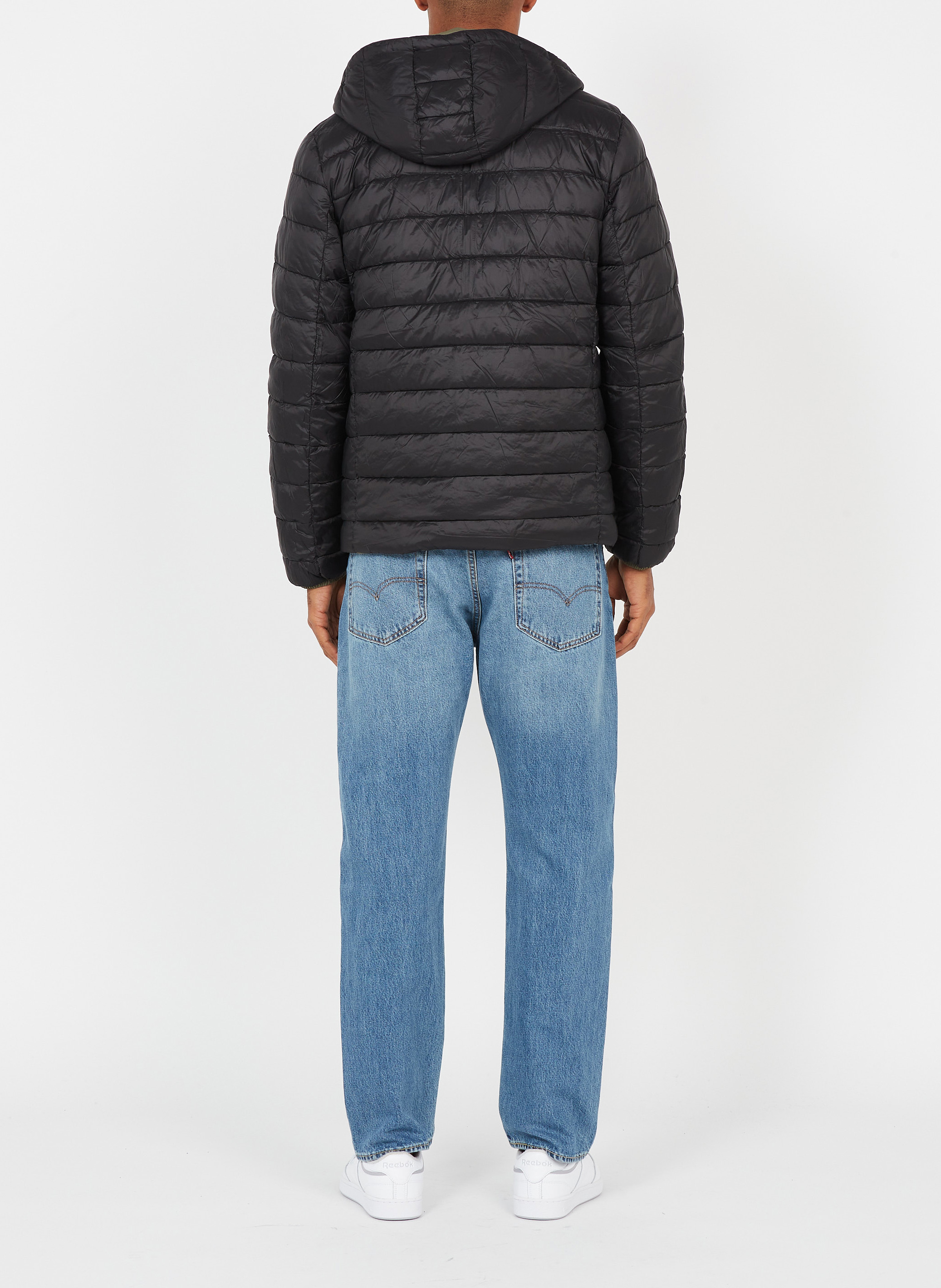 Aan twee zijden draagbaar donsjack met opstaande kraag FLOTTE Kaki