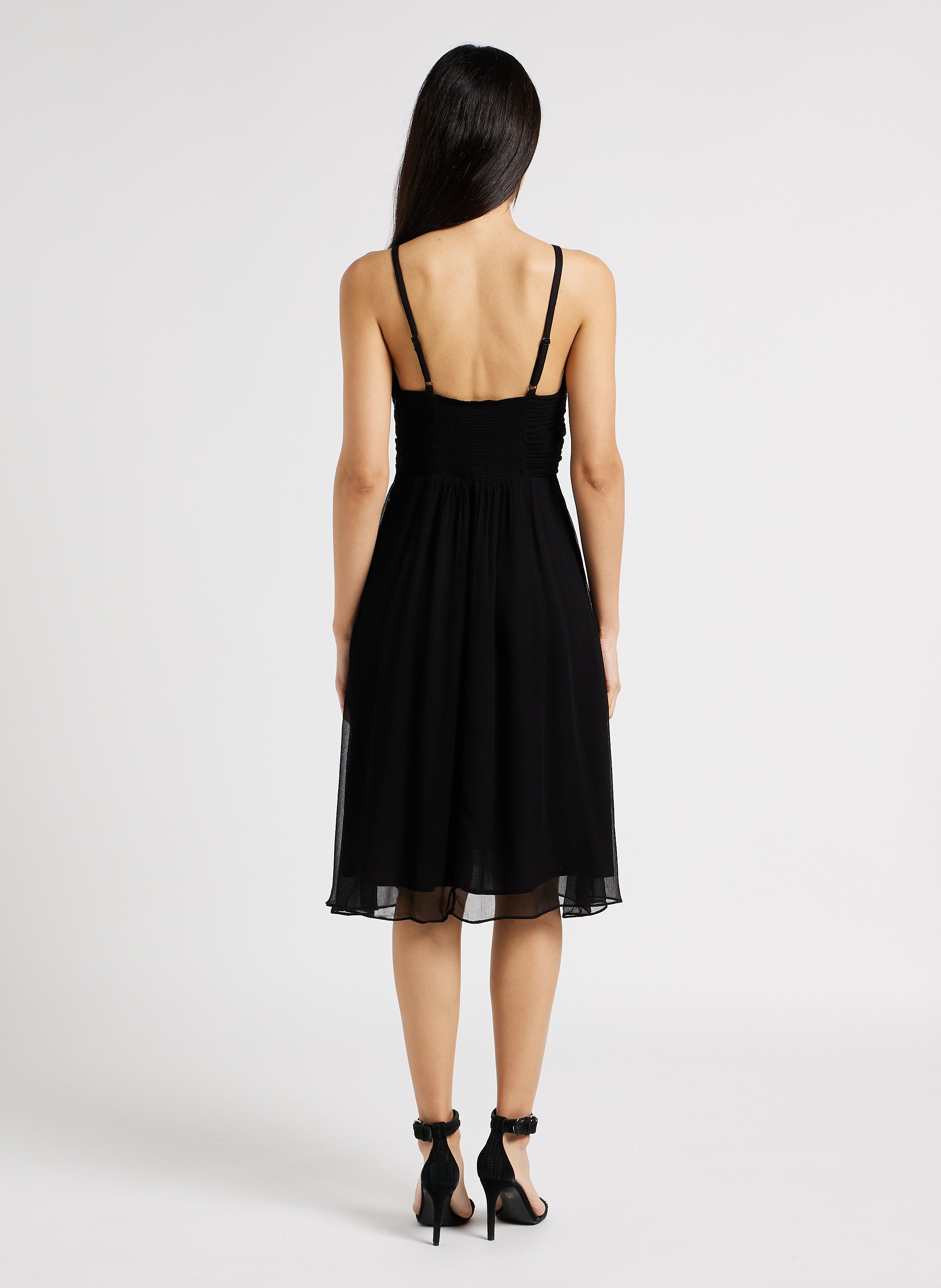 Black straight midi dress best sale