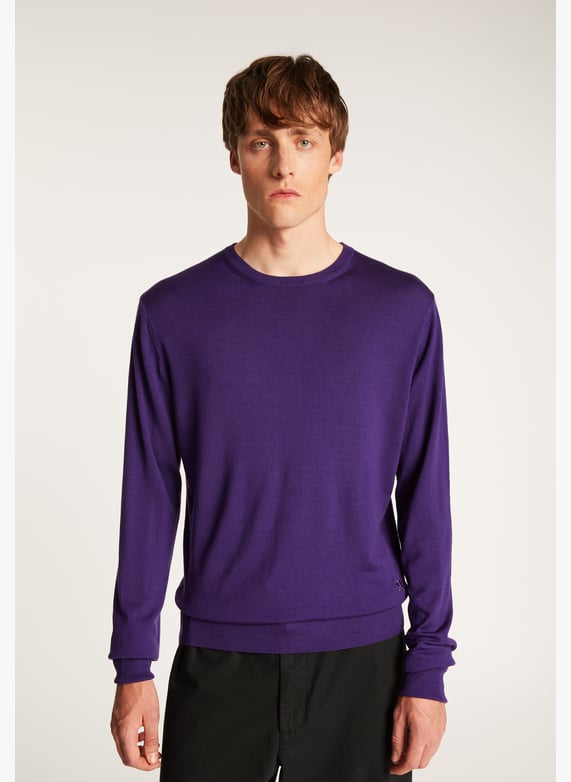 Purple merino wool sweater clearance