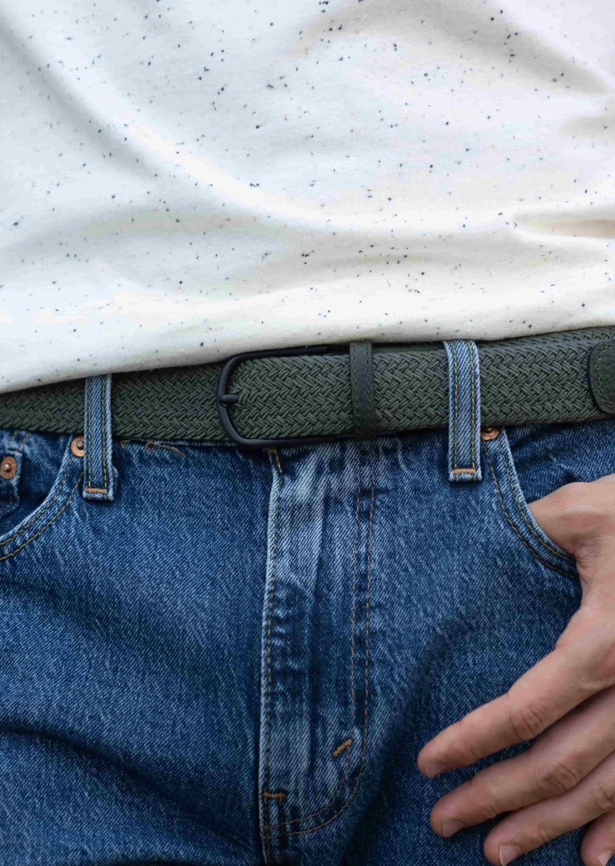 Solid Elastic Braided Belt BILLYBELT Green