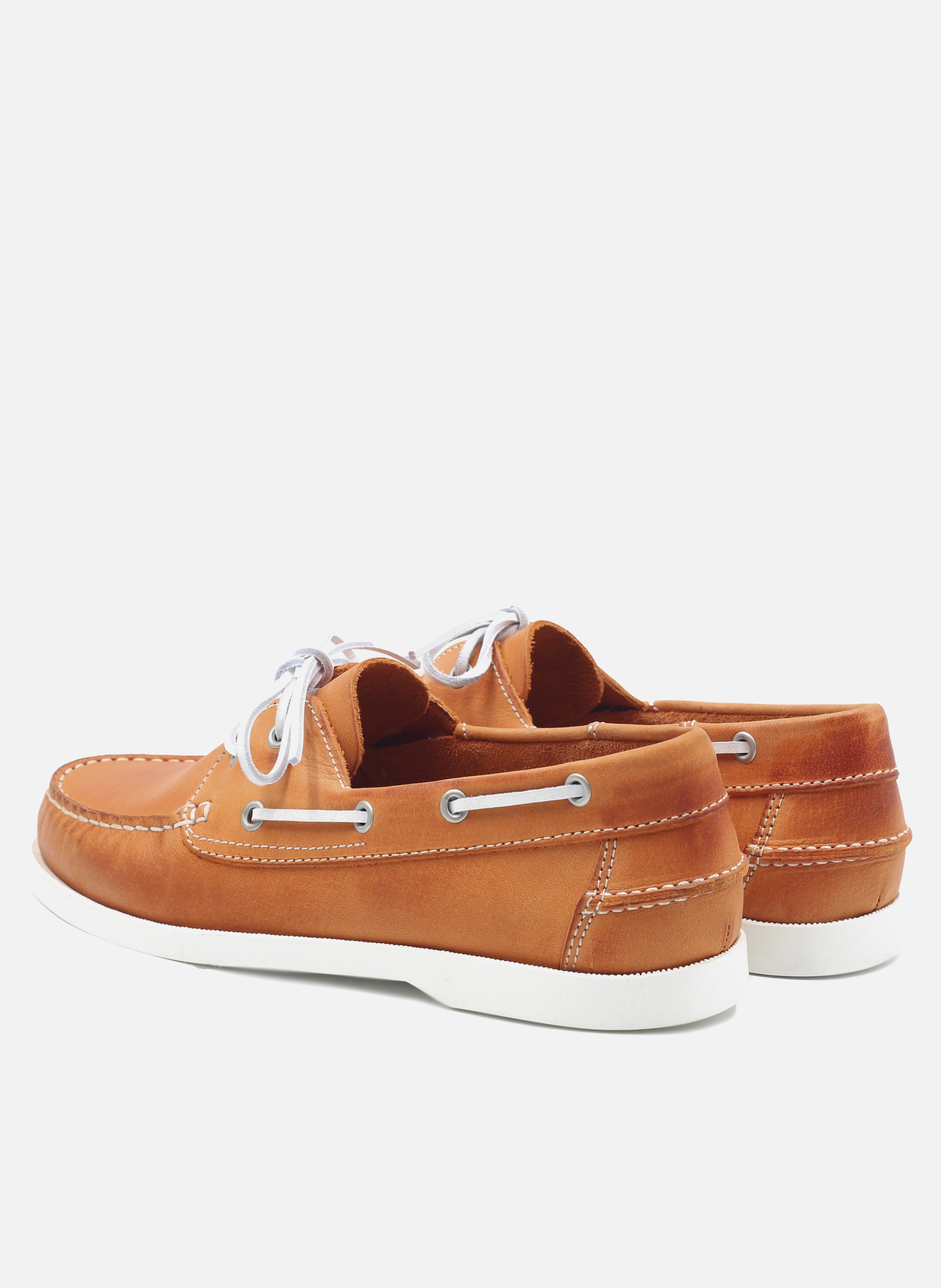 Leather deck shoes JULES & JENN Orange