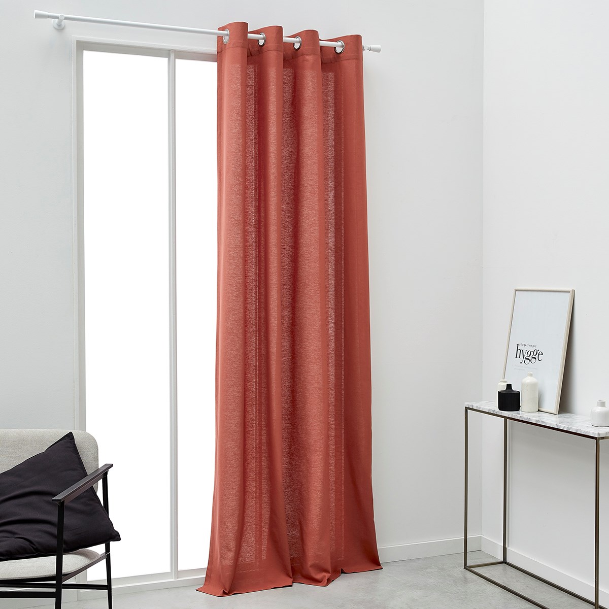 Cotton eyelet curtain TODAY LINGE DE MAISON Red