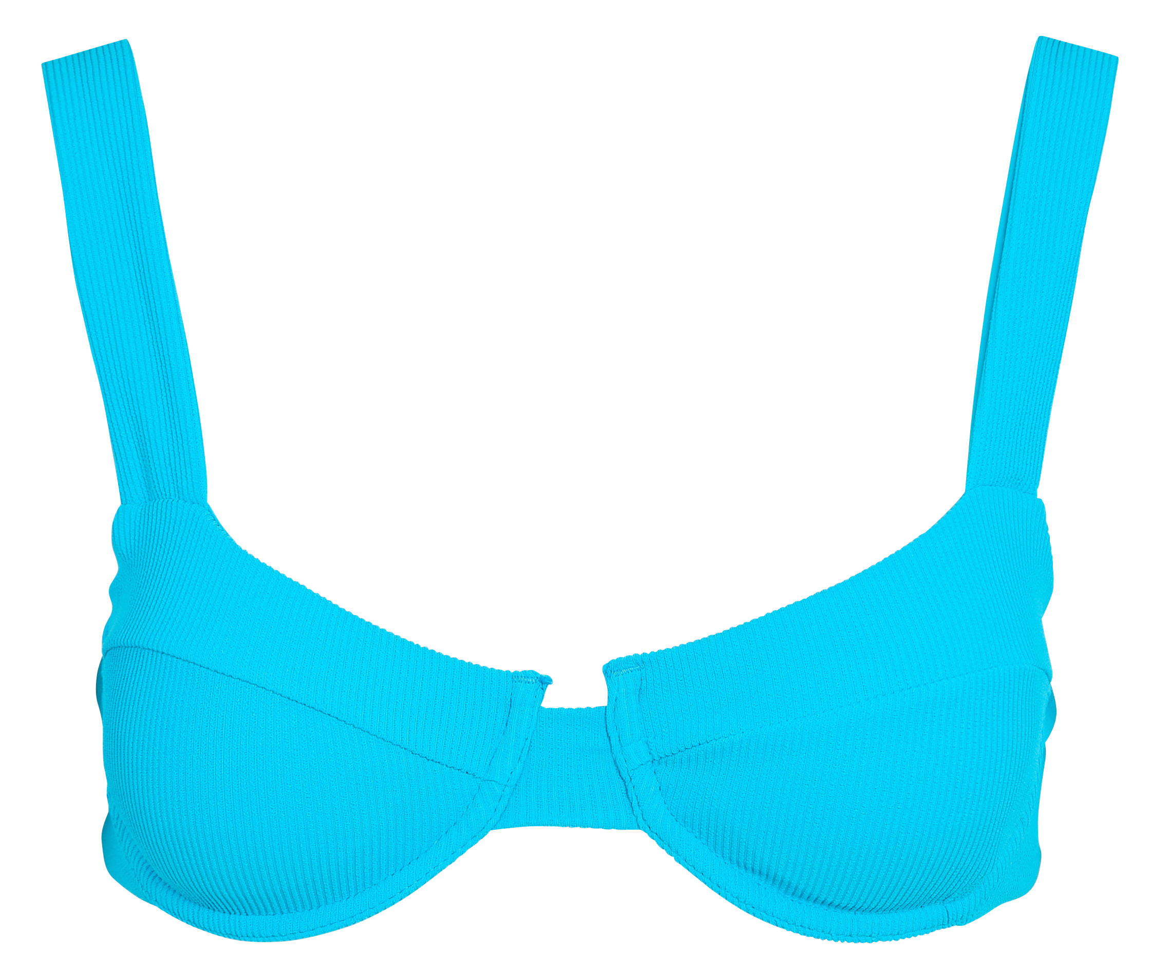 Haut de maillot de bain uni côtelé ROBIN COLLECTION Bleu
