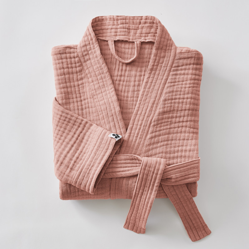 Peignoir kimono mixte gaze de coton unie gaïa L'EFFET PAPILLON Rose