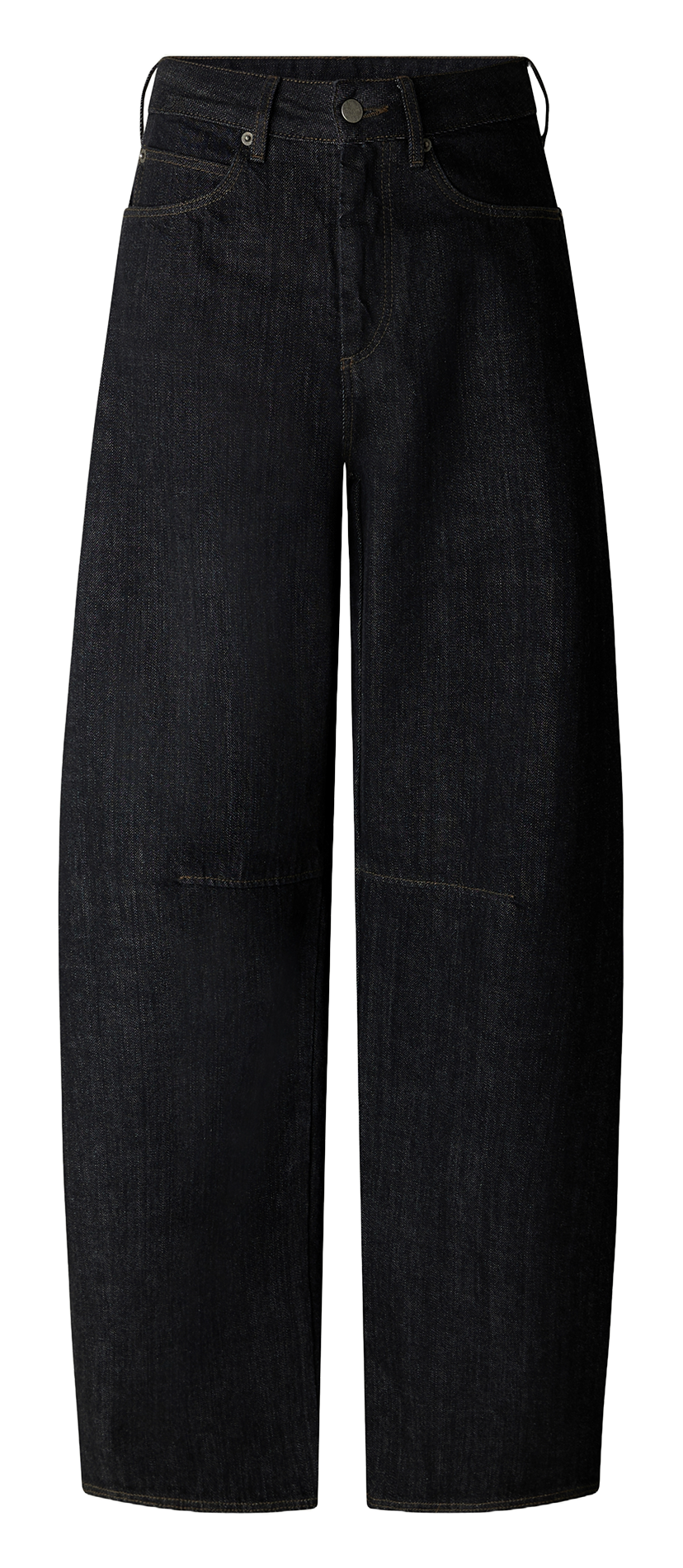 Raw wide-leg jeans Black