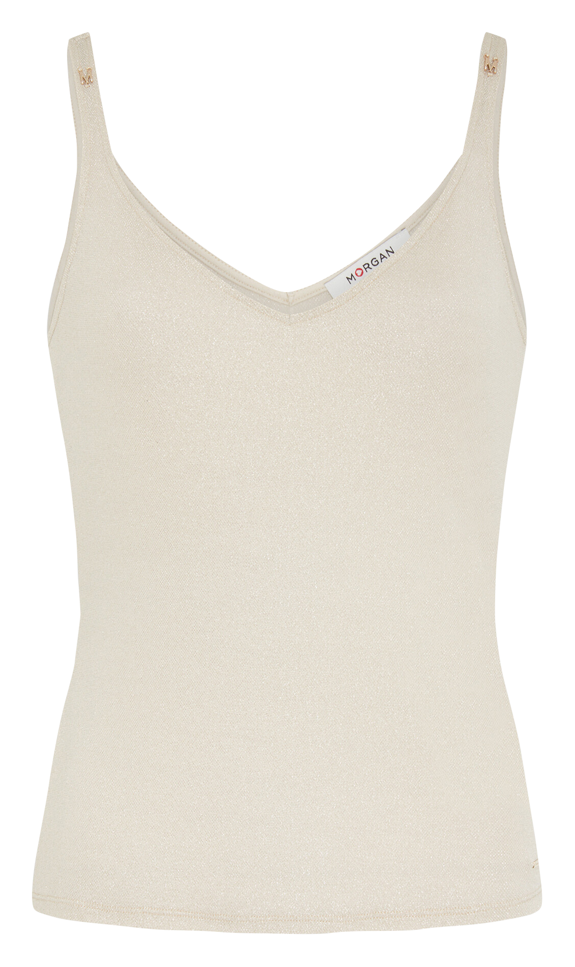 Top met V-hals MORGAN Beige