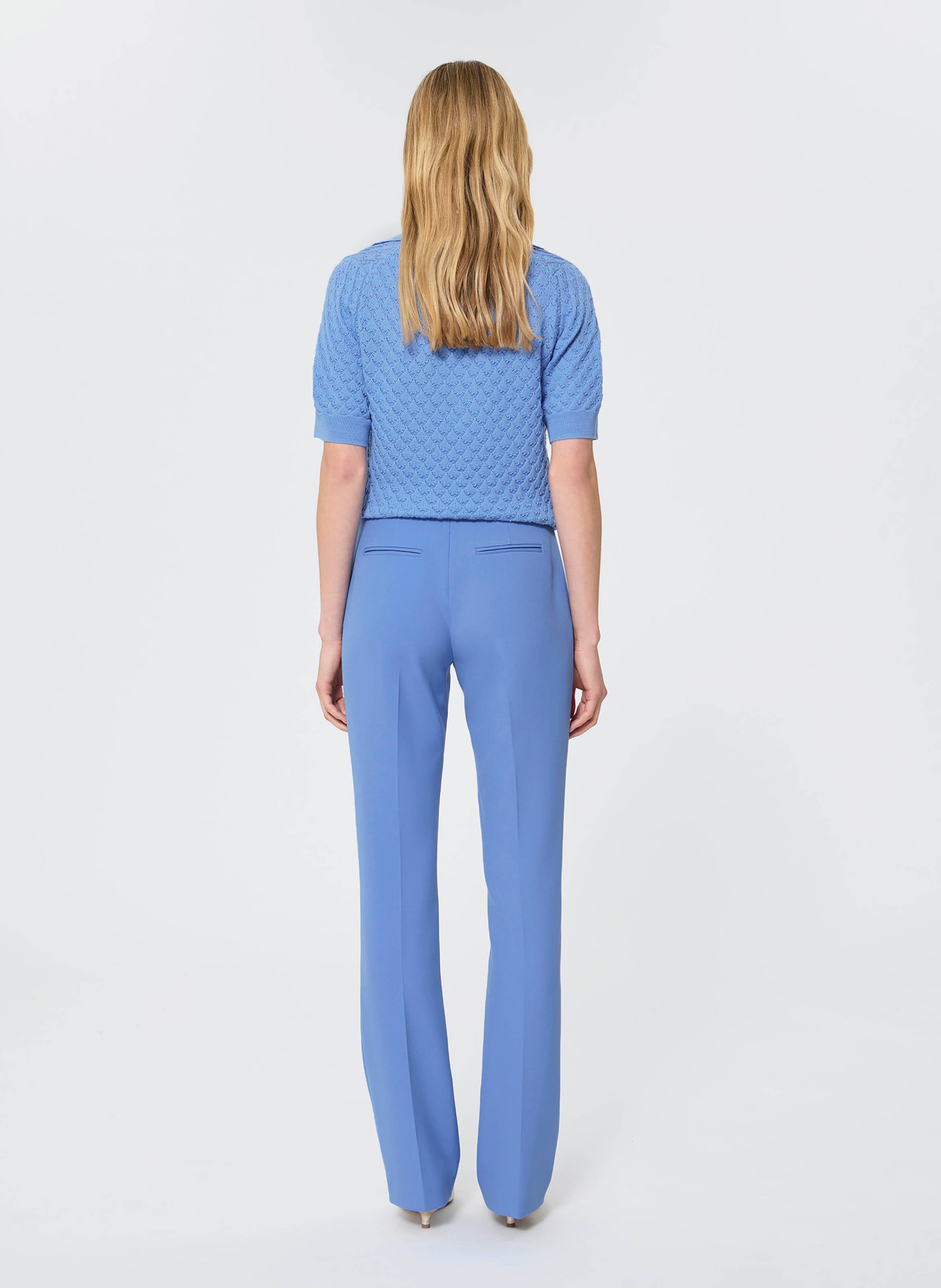 High-waisted solid color pants TARA JARMON Blue