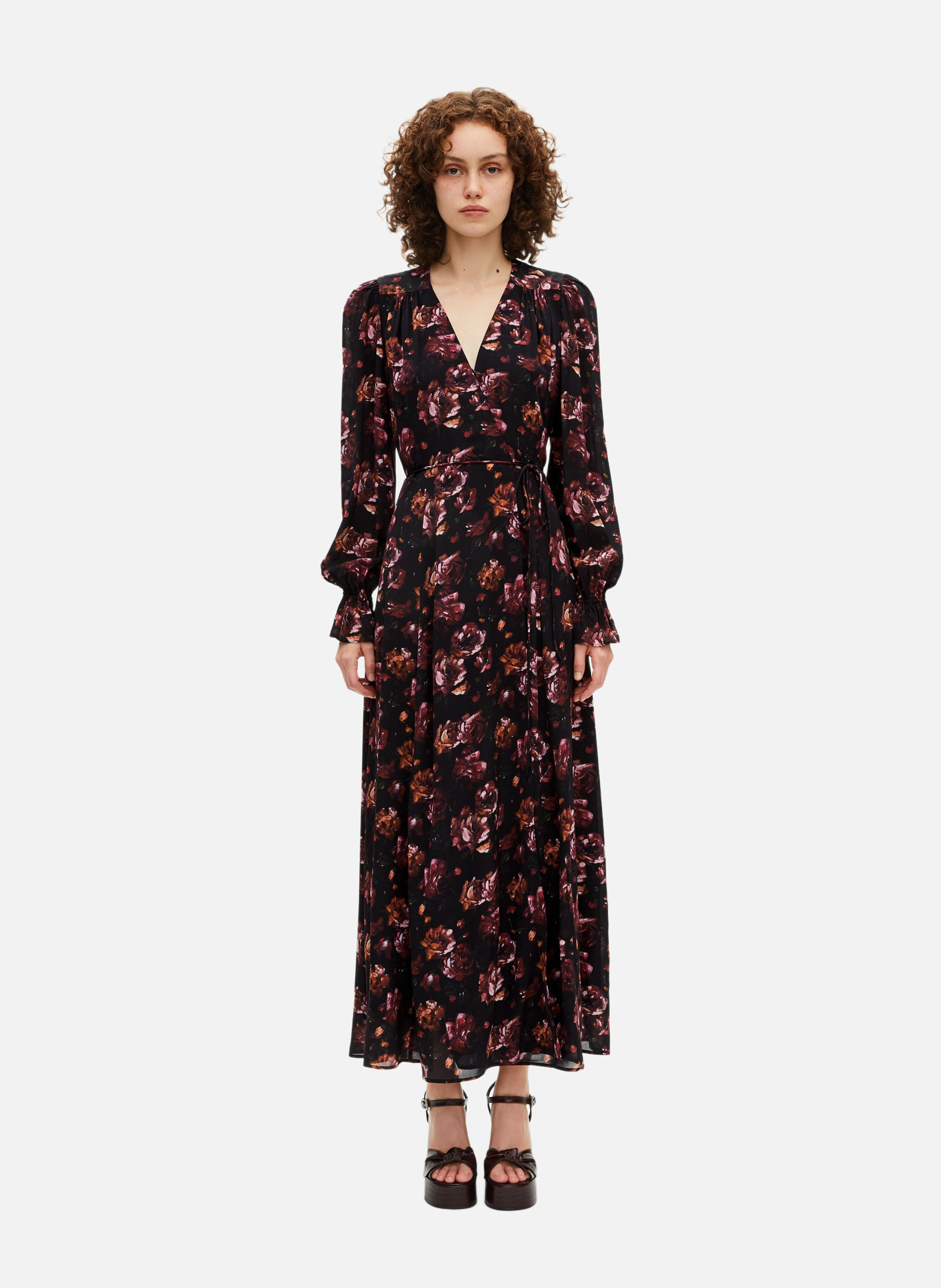 Robe longue imprimé en soie mélangée THE KOOPLES Rouge