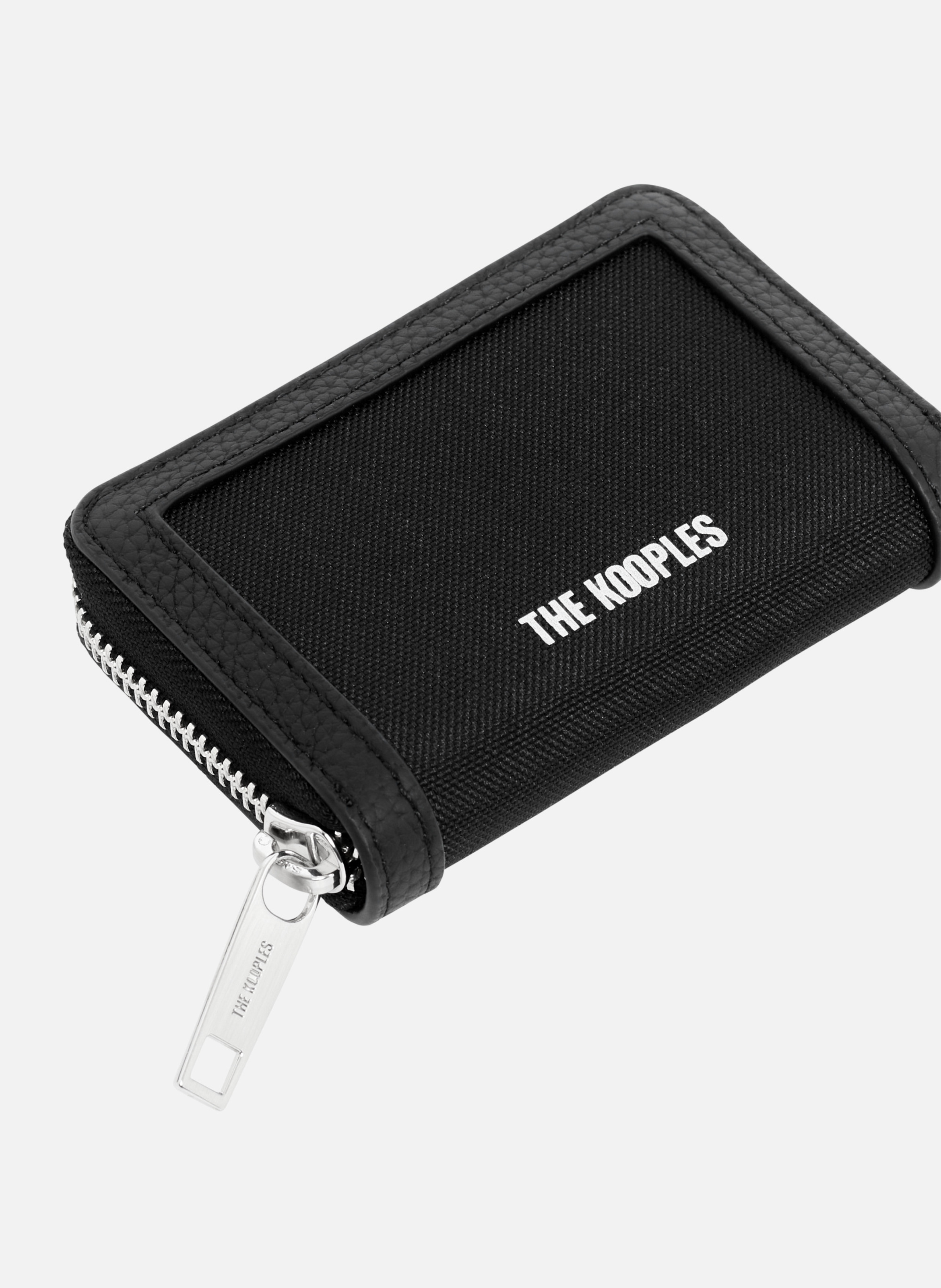 Canvas and grained leather coin purse THE KOOPLES Black