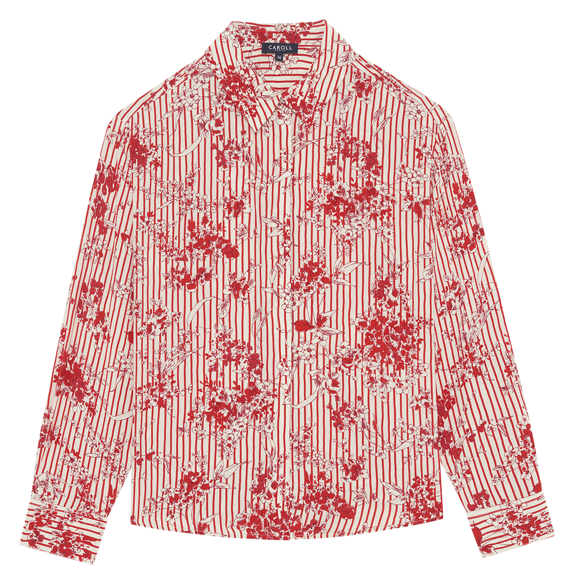 Chemise col classique imprimée CAROLL Beige