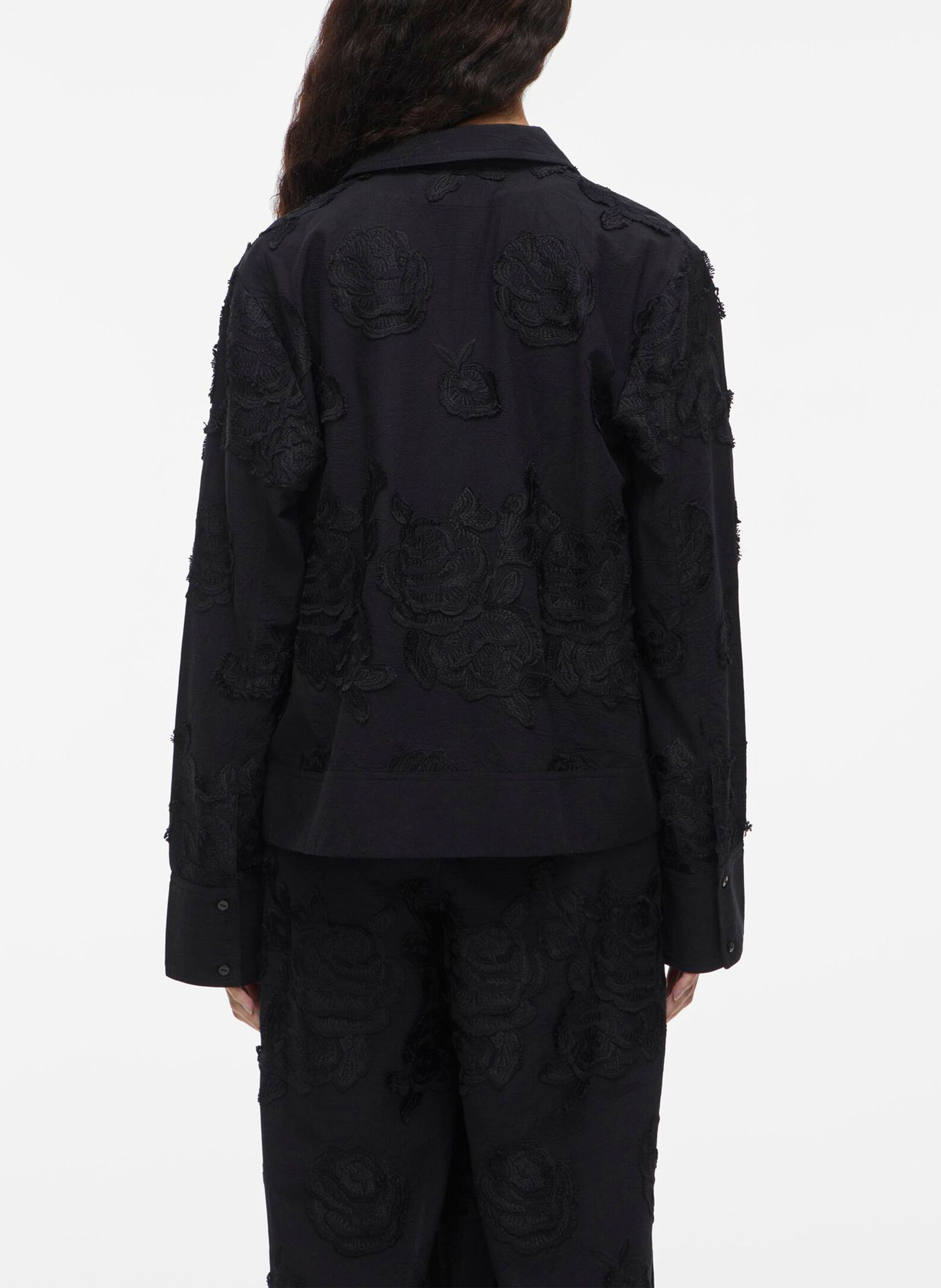 Loose embroidered solid color shirt ROUGE EDIT Grey