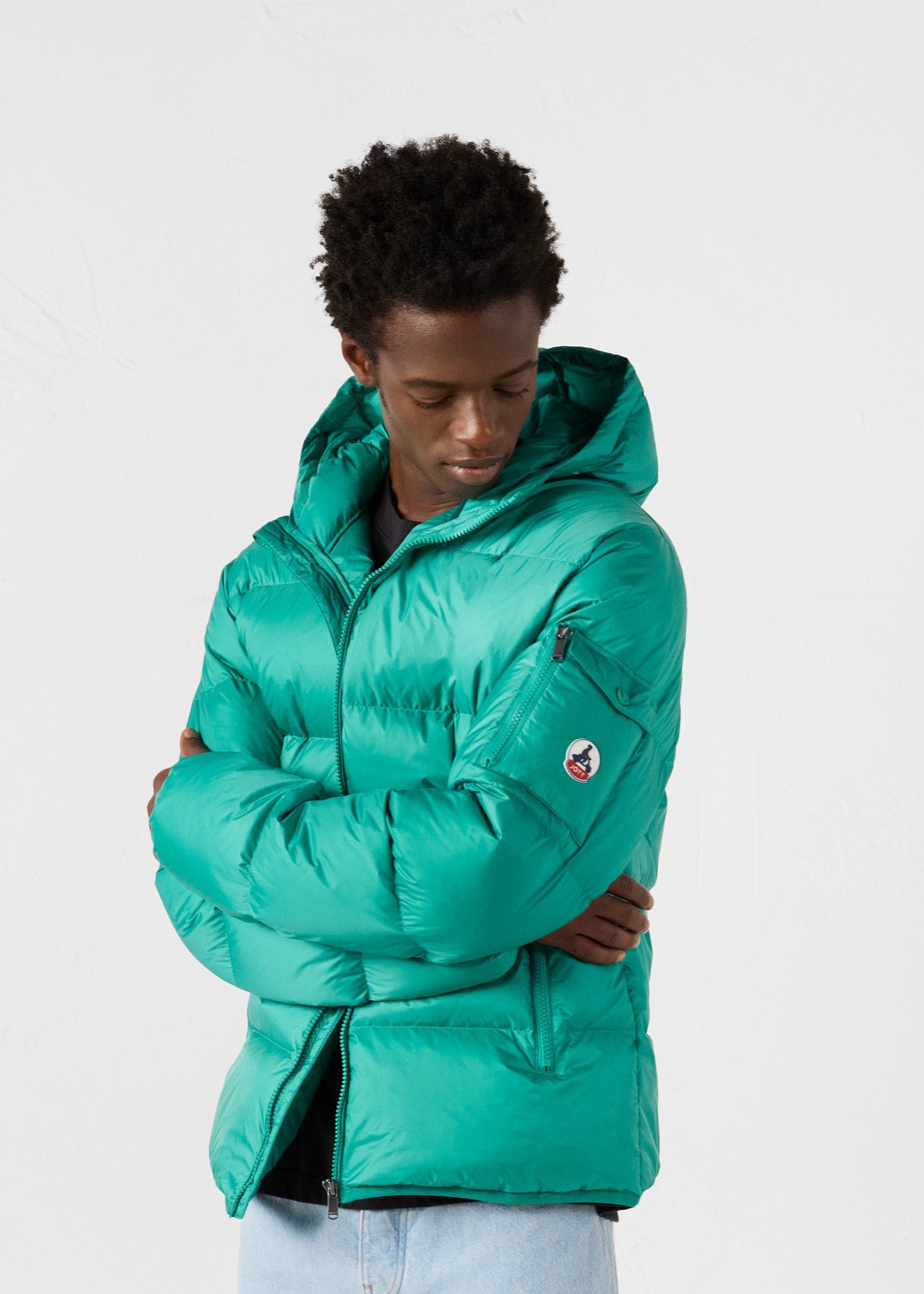 Java hooded puffer jacket for extreme cold JOTT Green