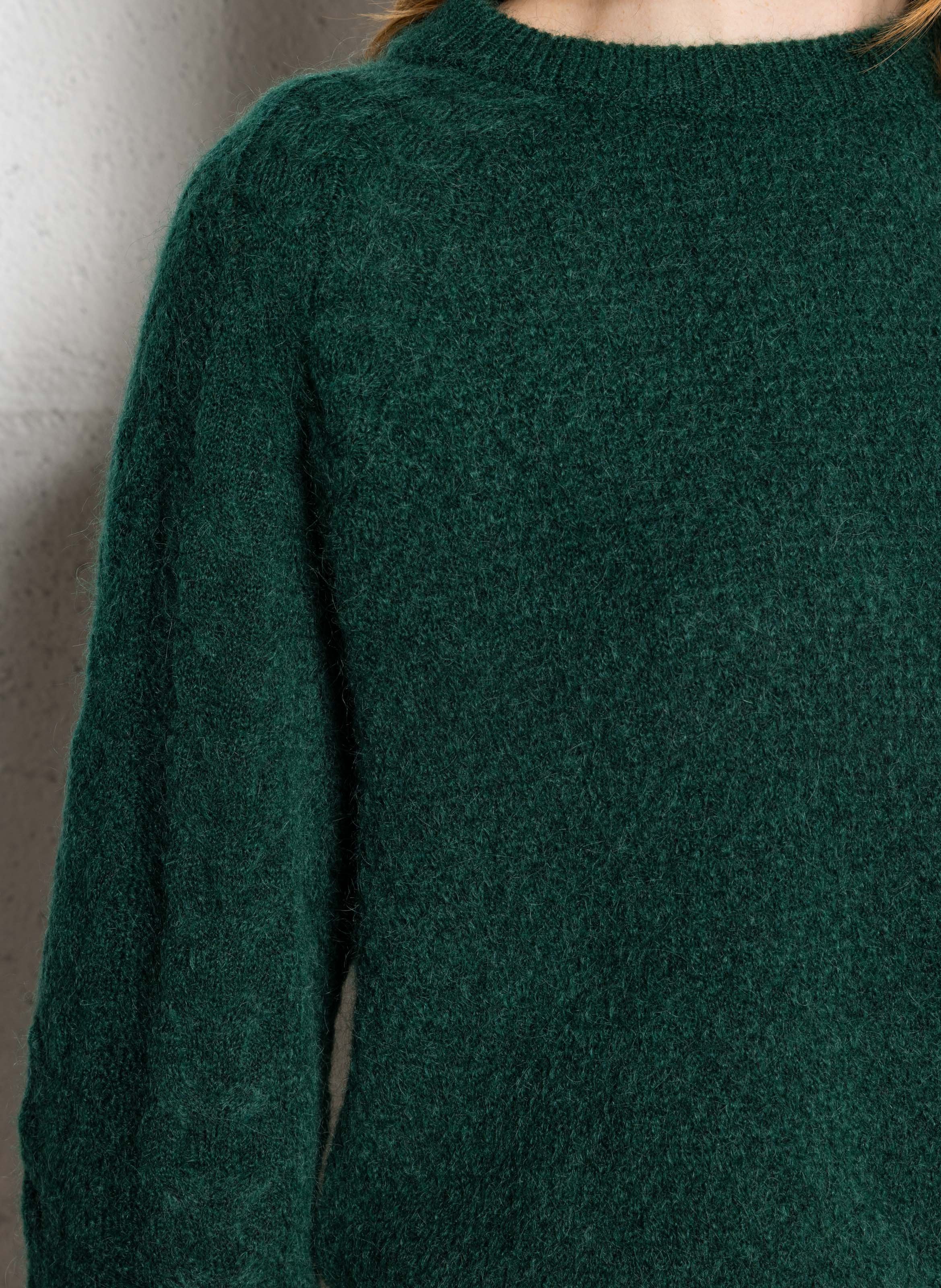 Pull droit col rond en maille MAISON 123 Vert