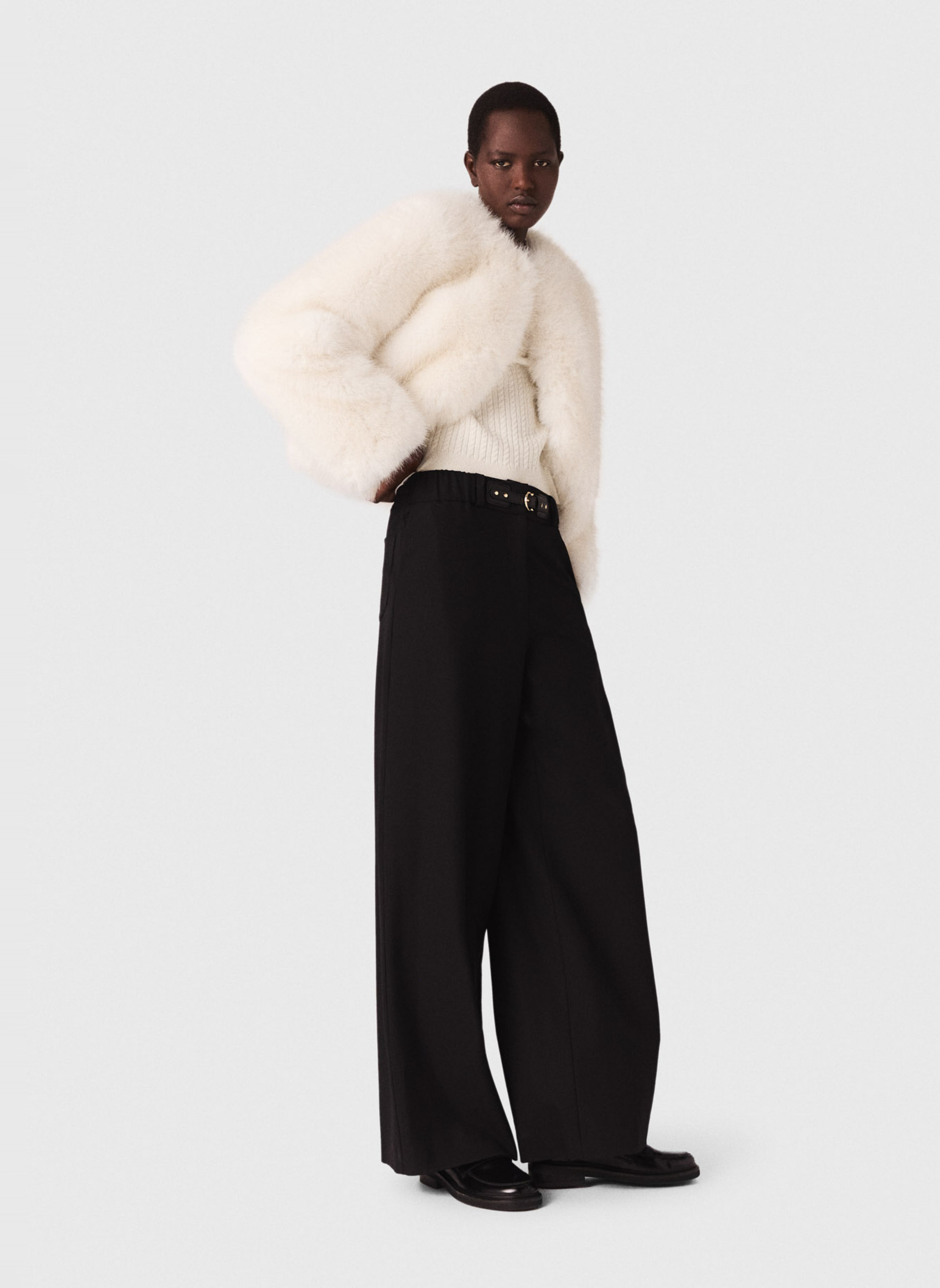 Pantalone largo MAJE Nero