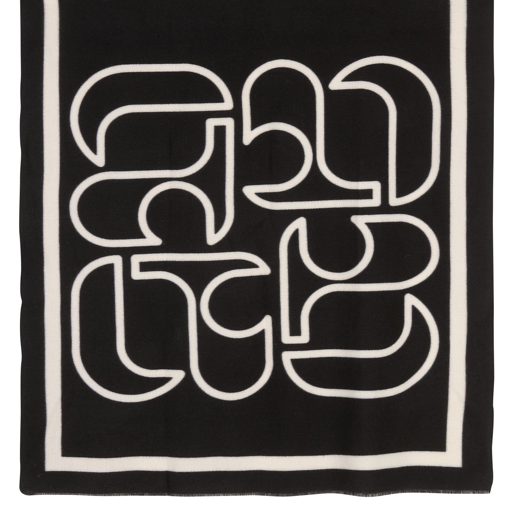 Monogram knit scarf LE TEMPS DES CERISES Black